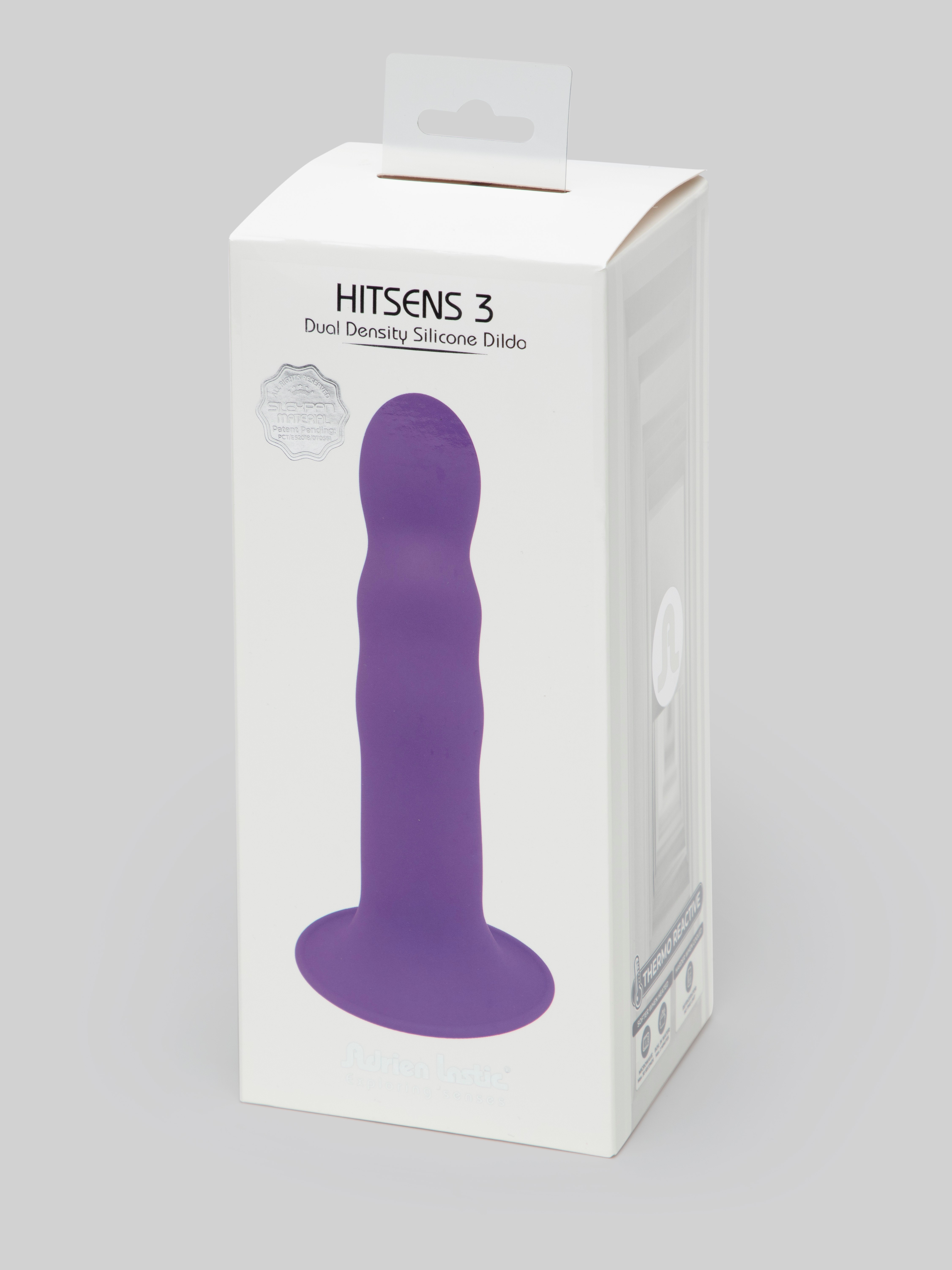 Hitsens 3 Thermo-Reactive Dual Density Silicone Dildo 6.5 Inch, Purple, hi-res