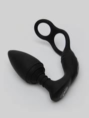 Nexus Simul8 Butt Plug with Double Cock Ring, Black, hi-res