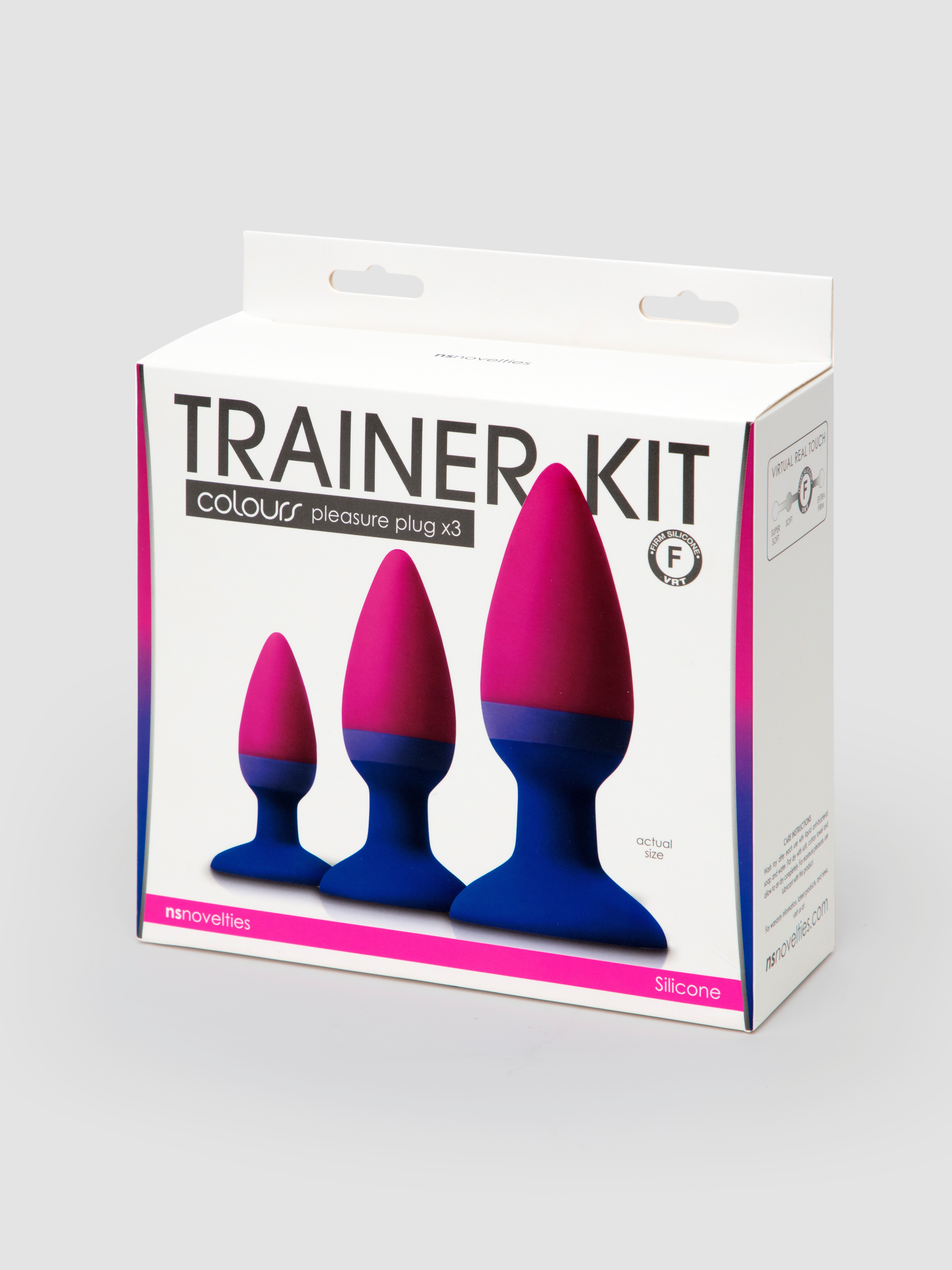 Multi-Coloured Silicone Butt Plug Set (3 Piece), Pink, hi-res