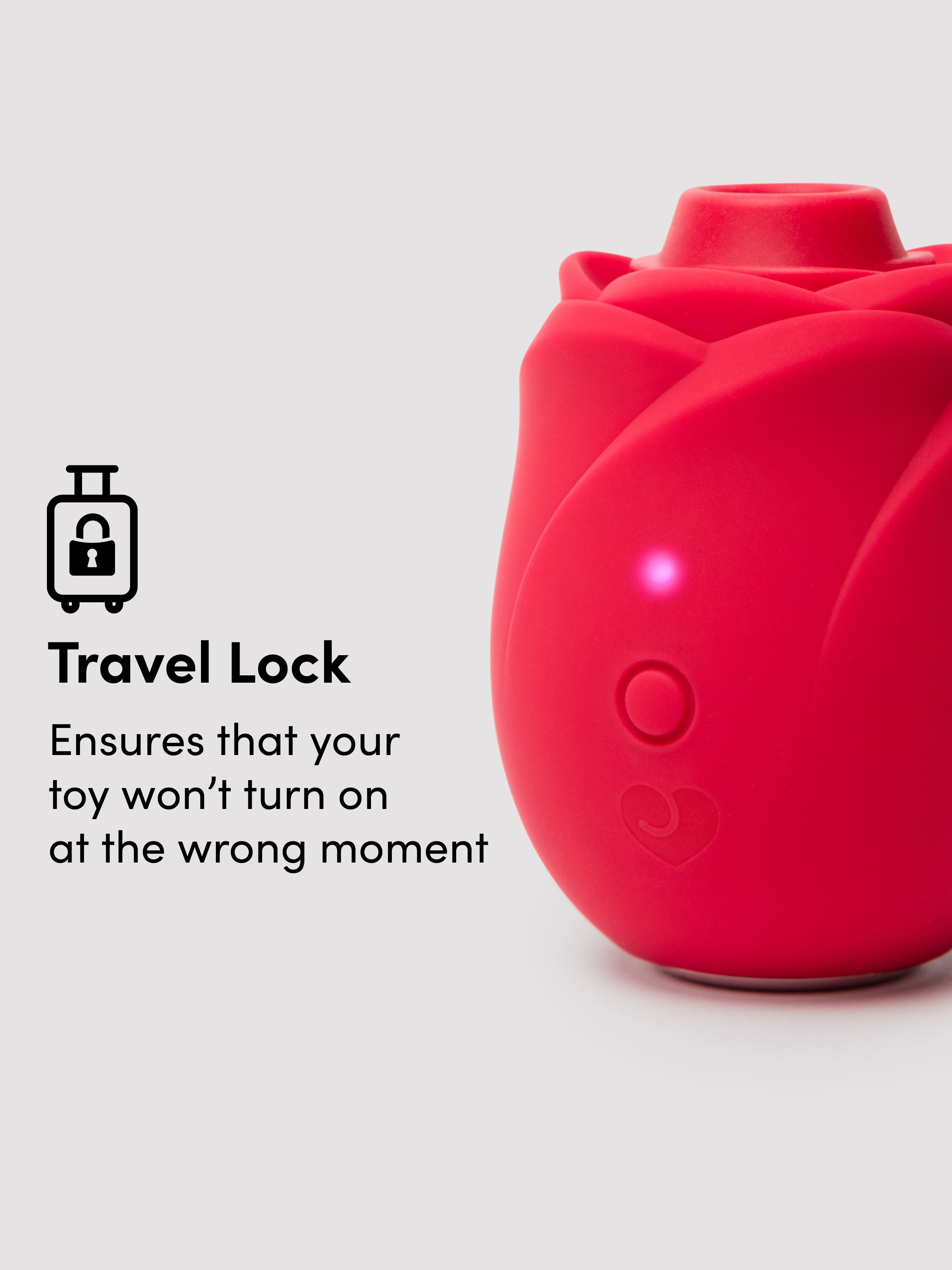 Lovehoney Rose Clitoral Suction Stimulator, Red, hi-res