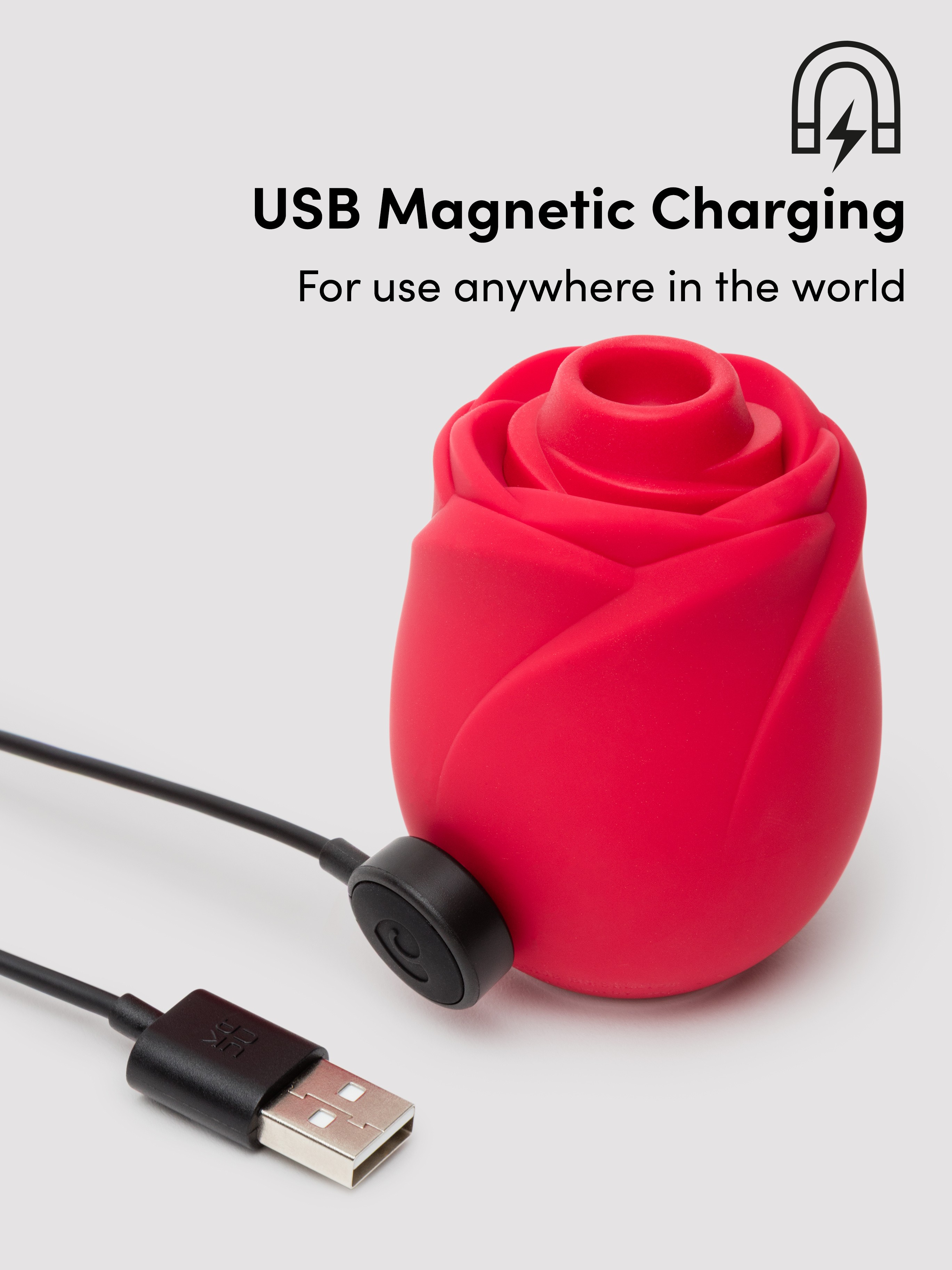 Lovehoney Rose Clitoral Suction Stimulator, Red, hi-res