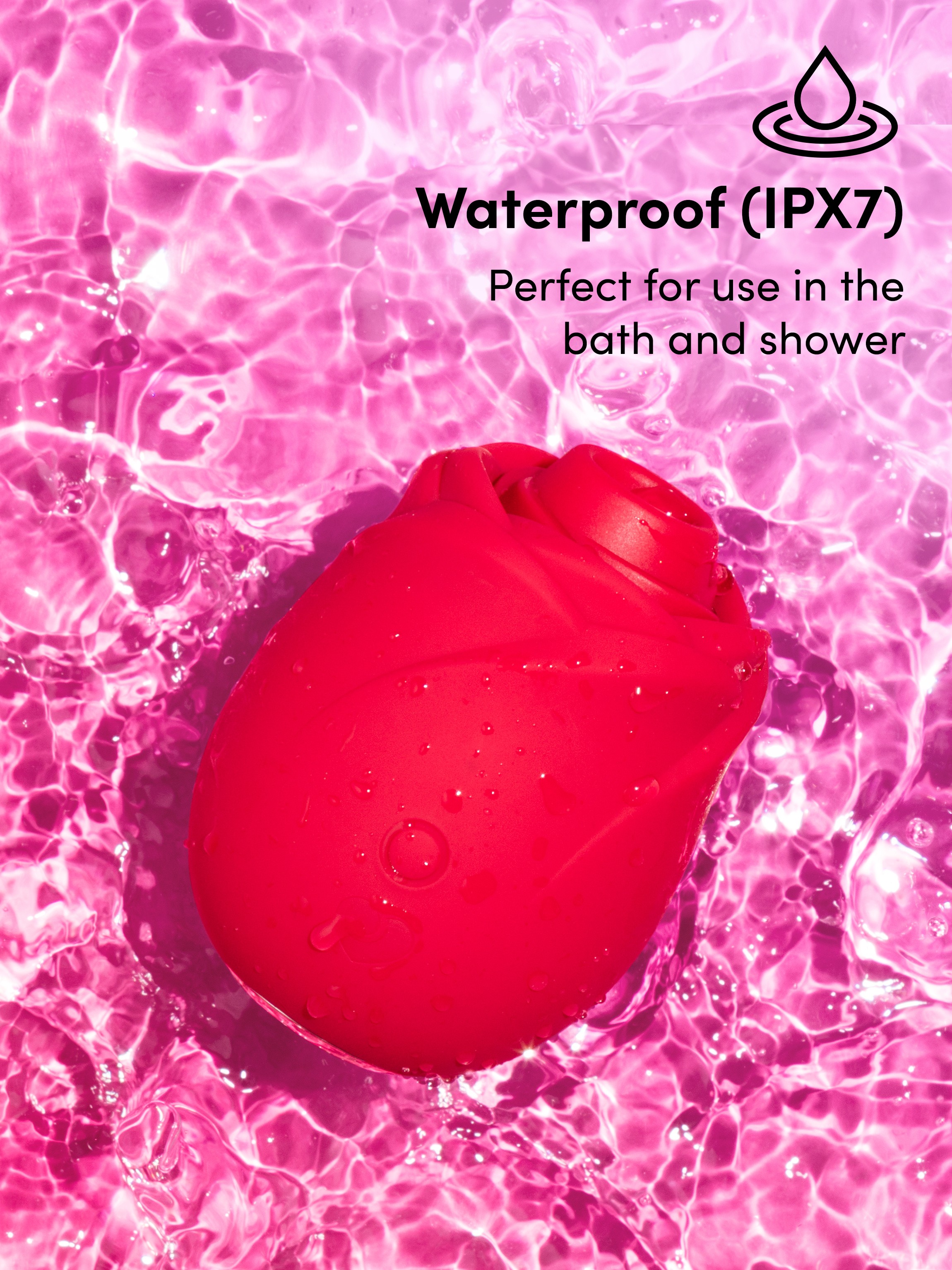 Lovehoney Rose Clitoral Suction Stimulator, Red, hi-res