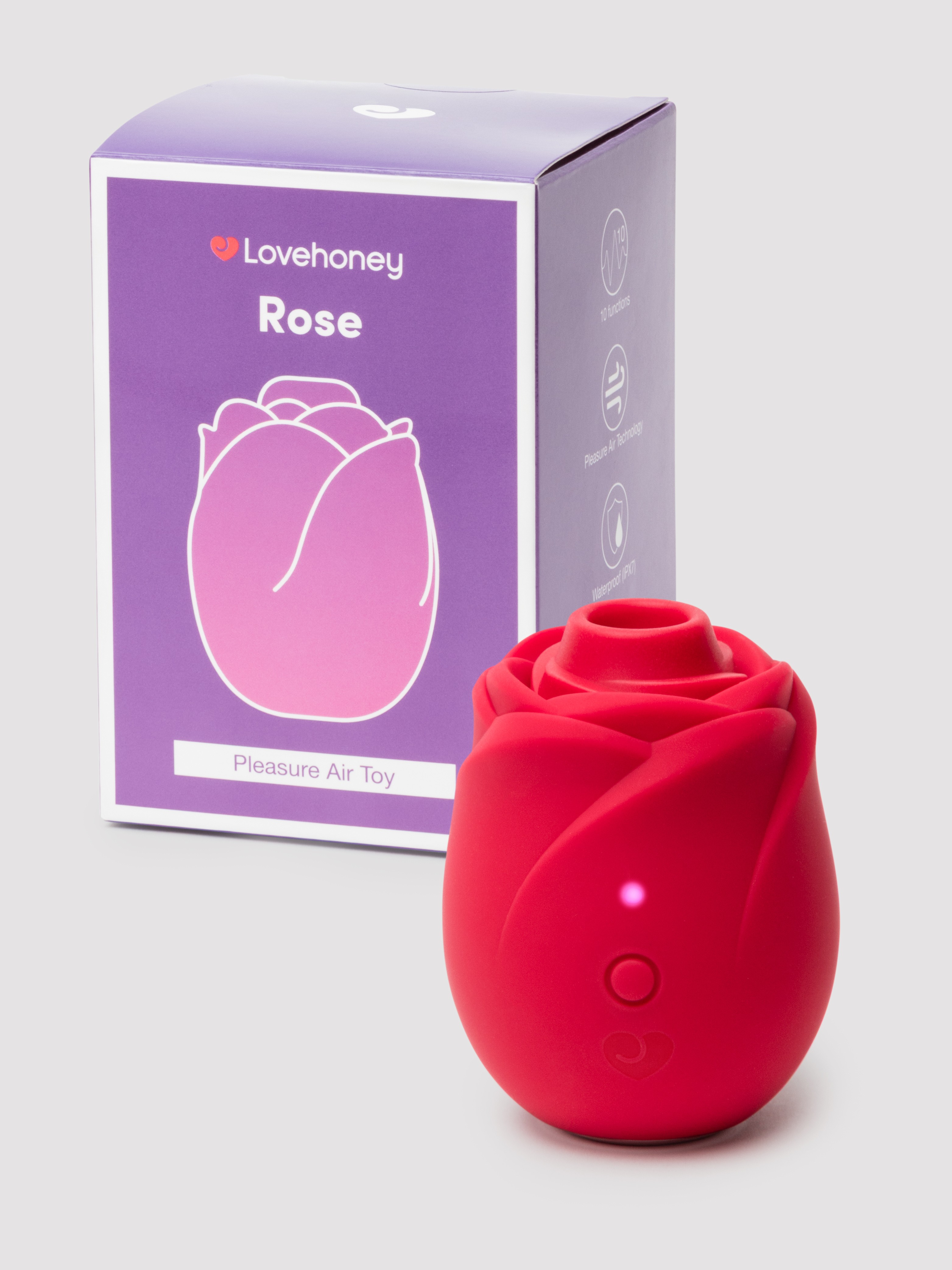 Lovehoney Rose Clitoral Suction Stimulator, Red, hi-res