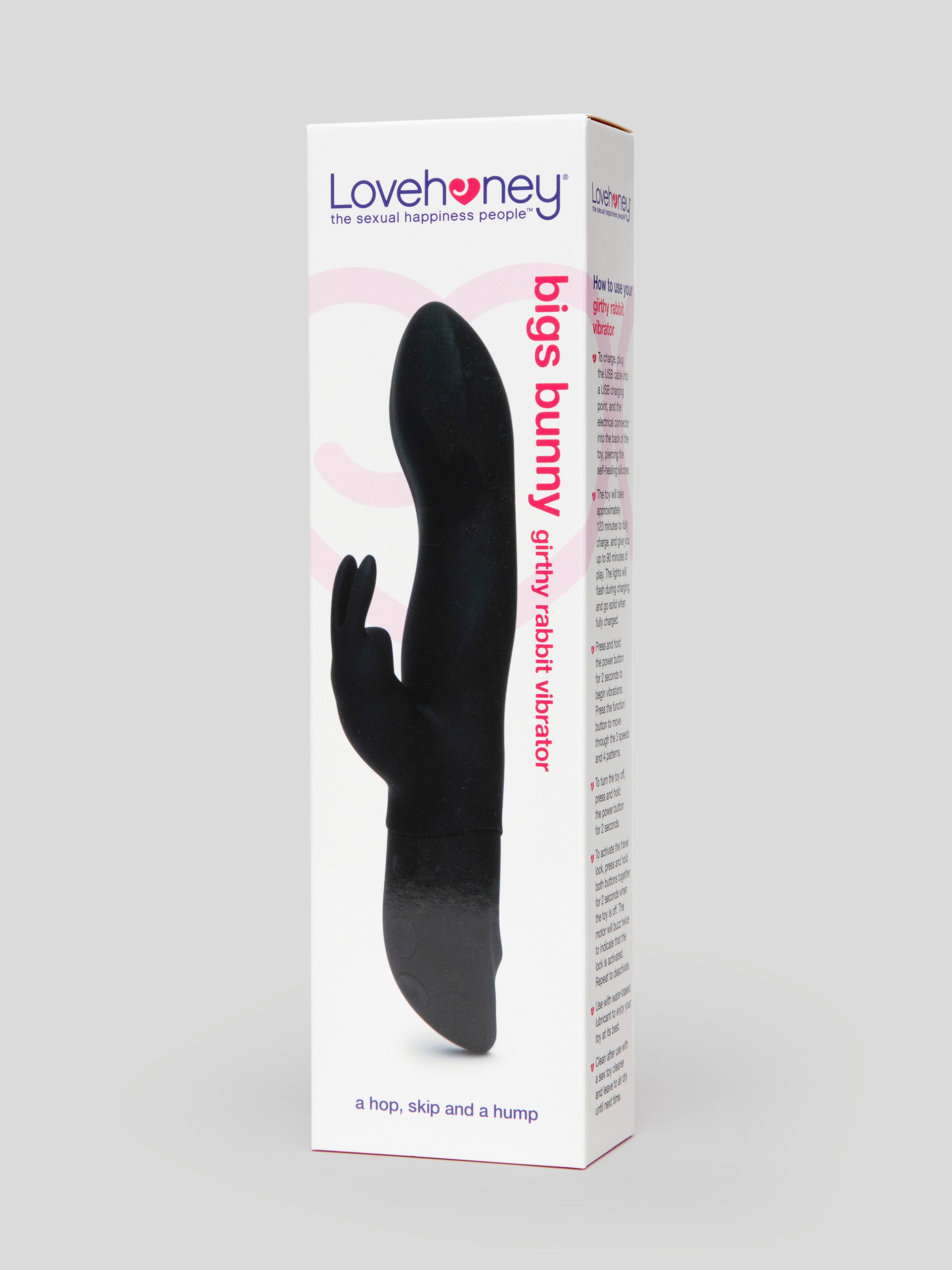 Lovehoney Bigs Bunny Girthy Rechargeable Rabbit Vibrator - Black, Black, hi-res