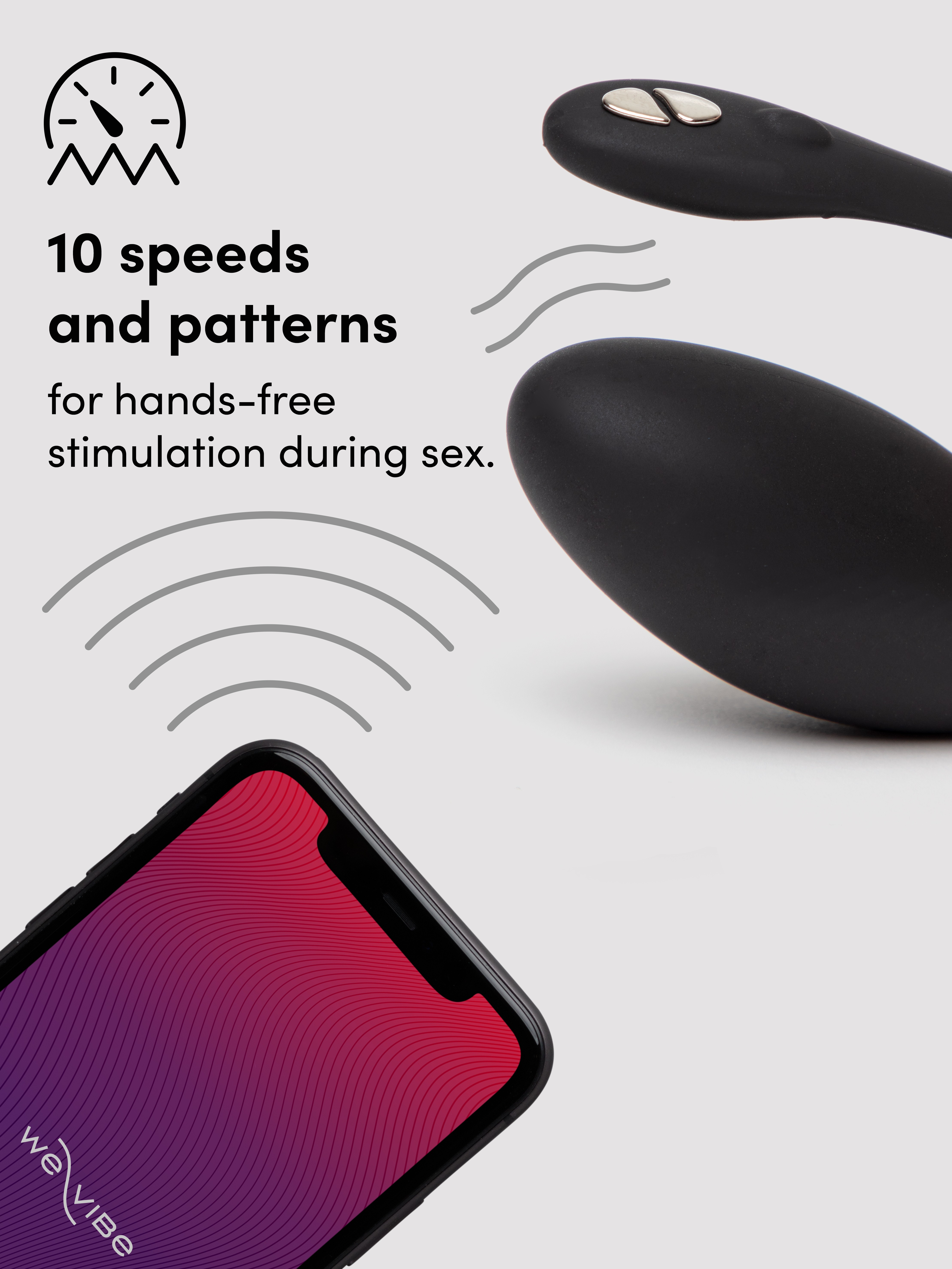 We-Vibe X Lovehoney Jive App Controlled Rechargeable Vibrating G-Spot Love Egg, Black, hi-res