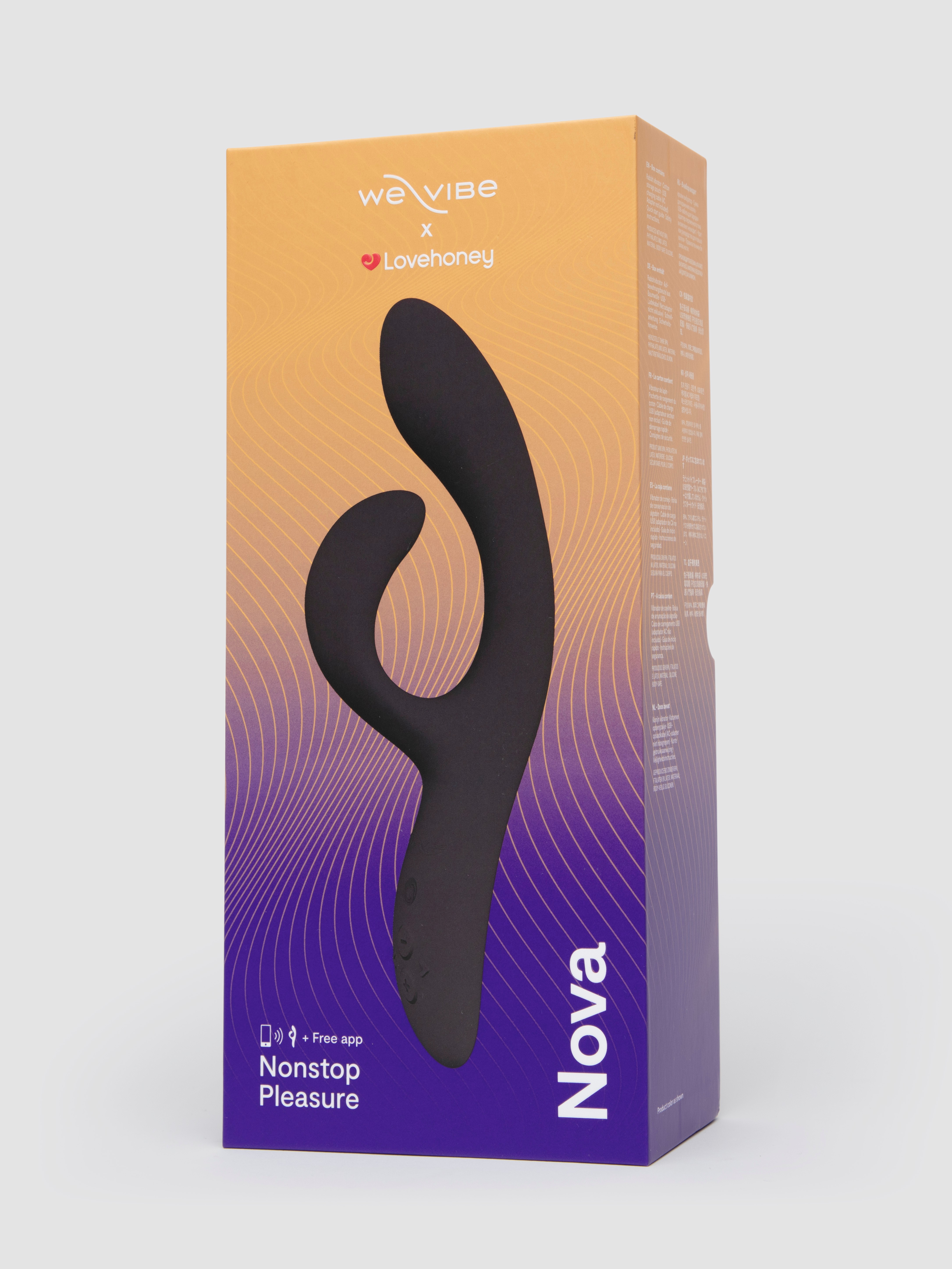 We-Vibe X Lovehoney Nova 2 App Controlled Rechargeable Rabbit Vibrator, Black, hi-res