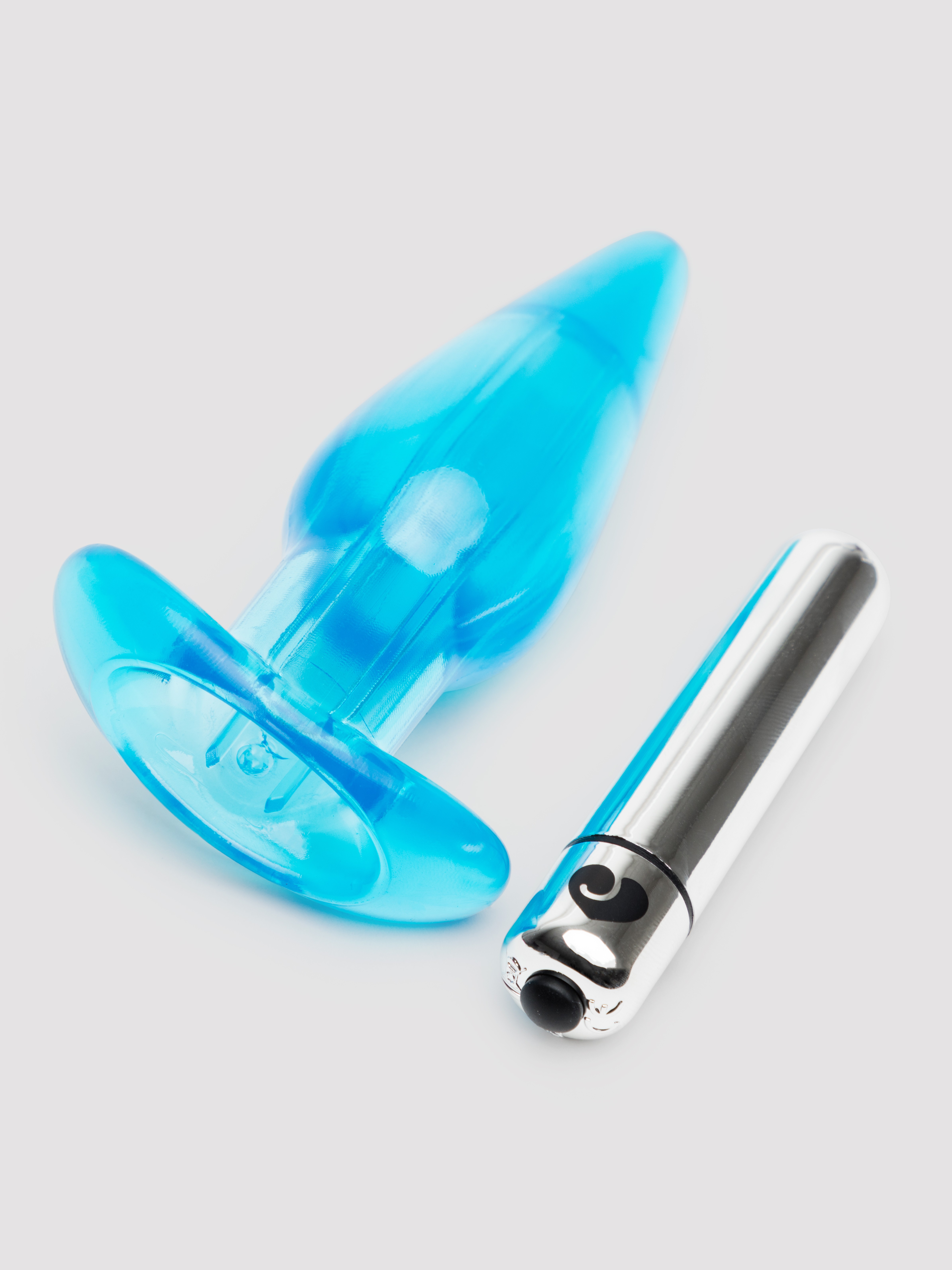 BASICS Vibrating Butt Plug 4.5 Inch, Blue, hi-res