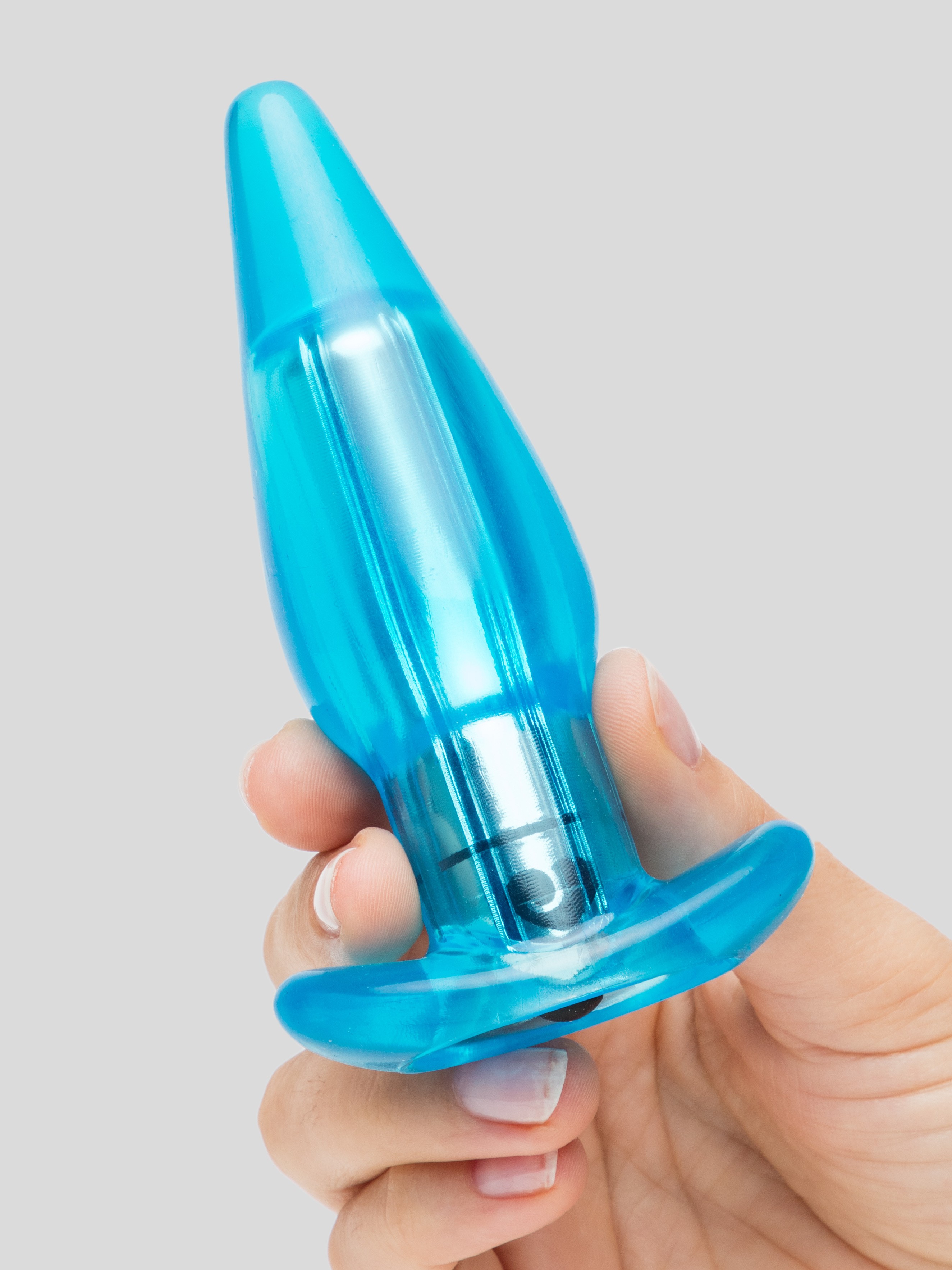 BASICS Vibrating Butt Plug 4.5 Inch, Blue, hi-res