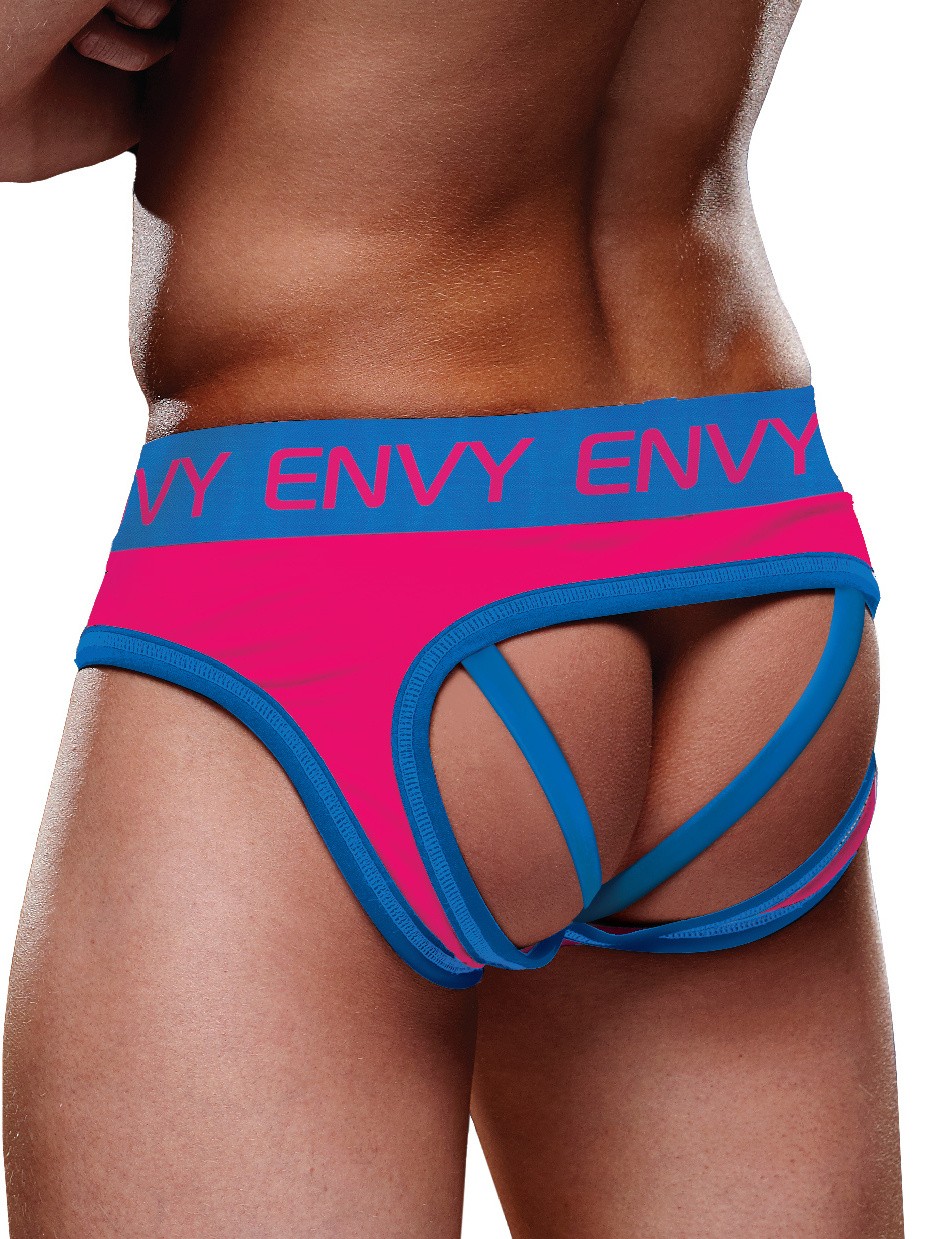 Envy Red and Blue Open Back Jock, Red, hi-res