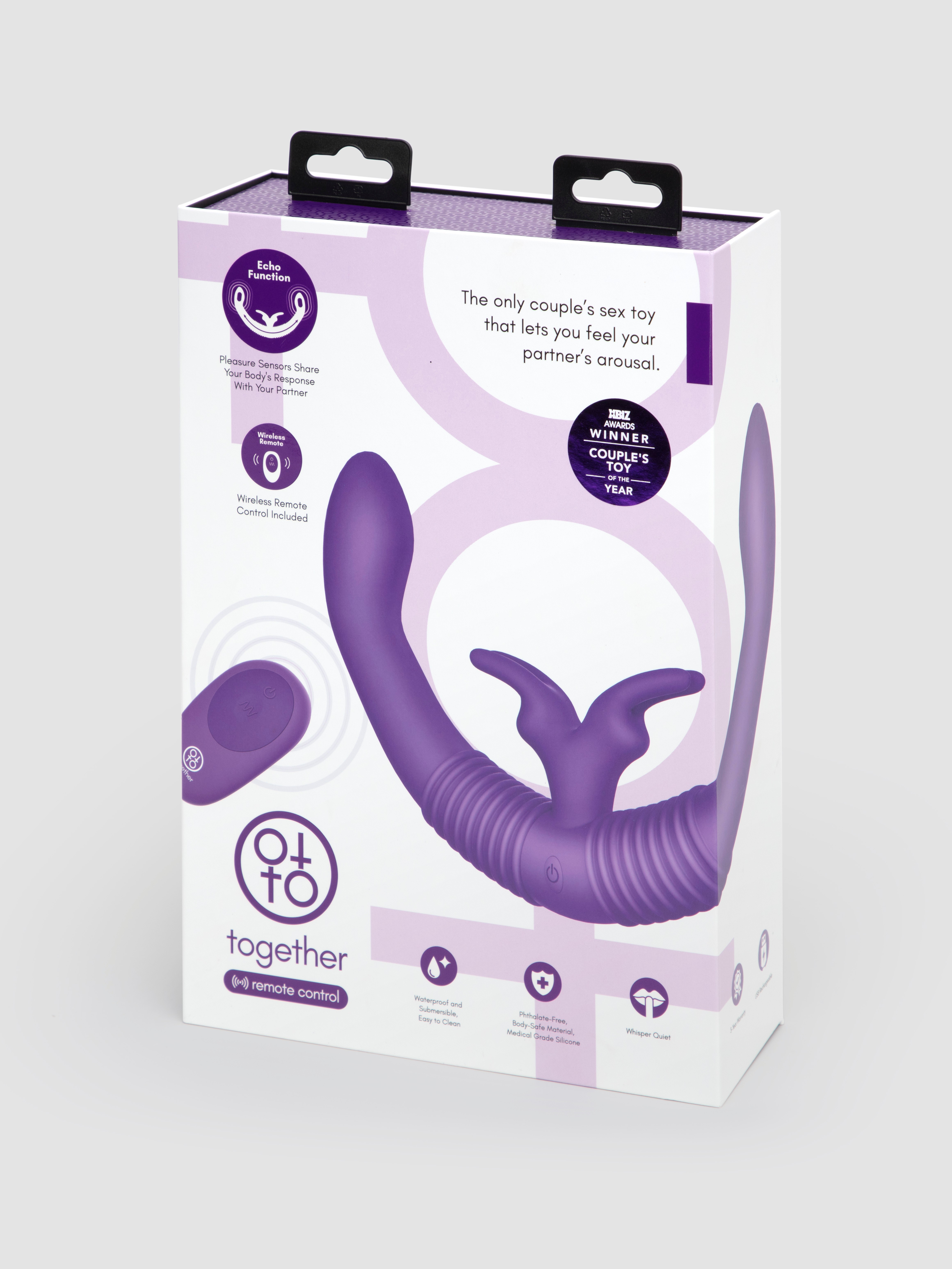 Together Toy Remote Control Dual Motor Couple's Rabbit Vibrator, Purple, hi-res