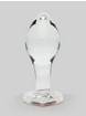 Lovehoney Sensual Glass Jeweled Heart Butt Plug 3 Inch, Clear, hi-res