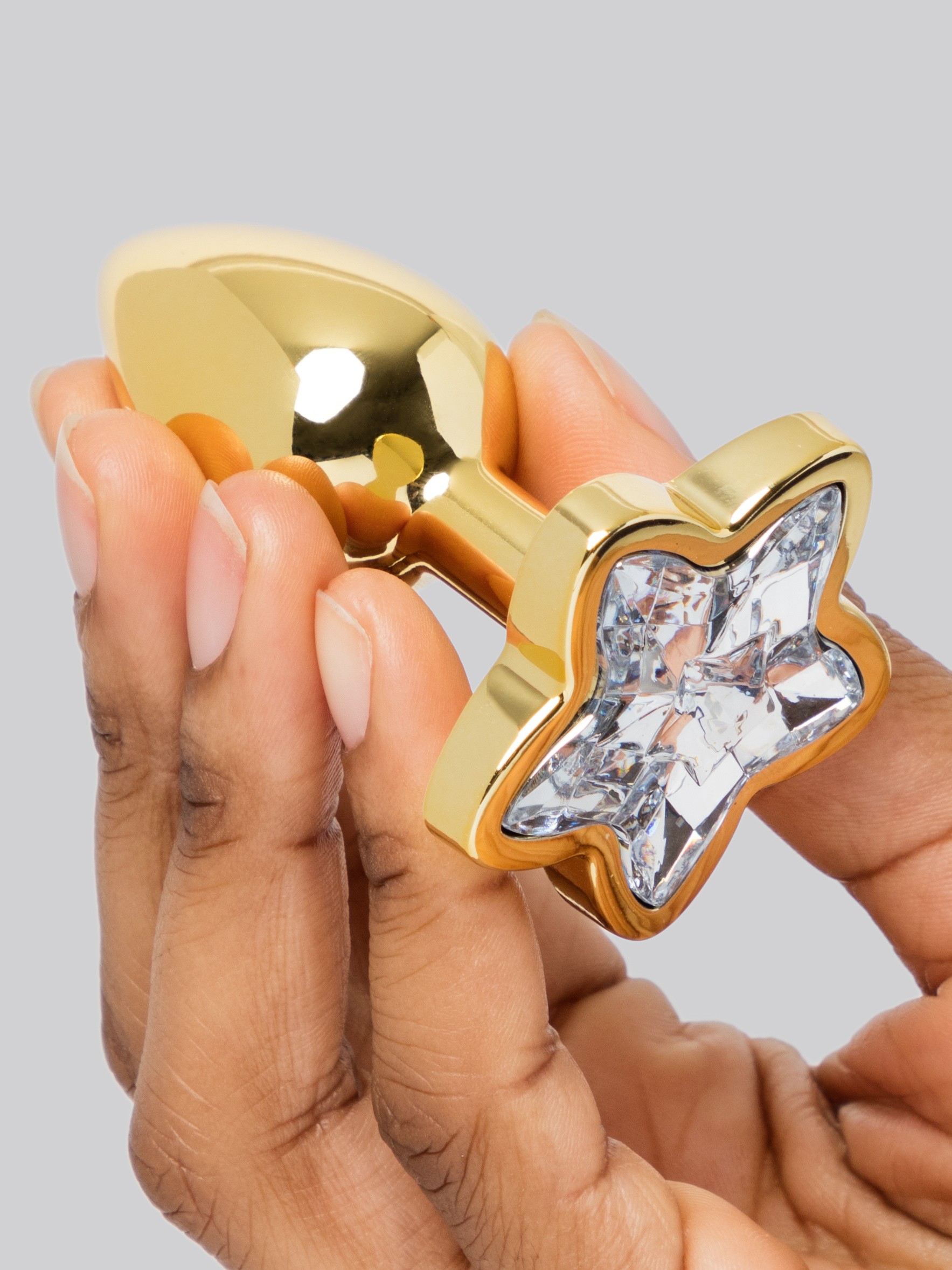 Lovehoney Star Power Jewelled Metal Butt Plug Set (3 Piece), Gold, hi-res