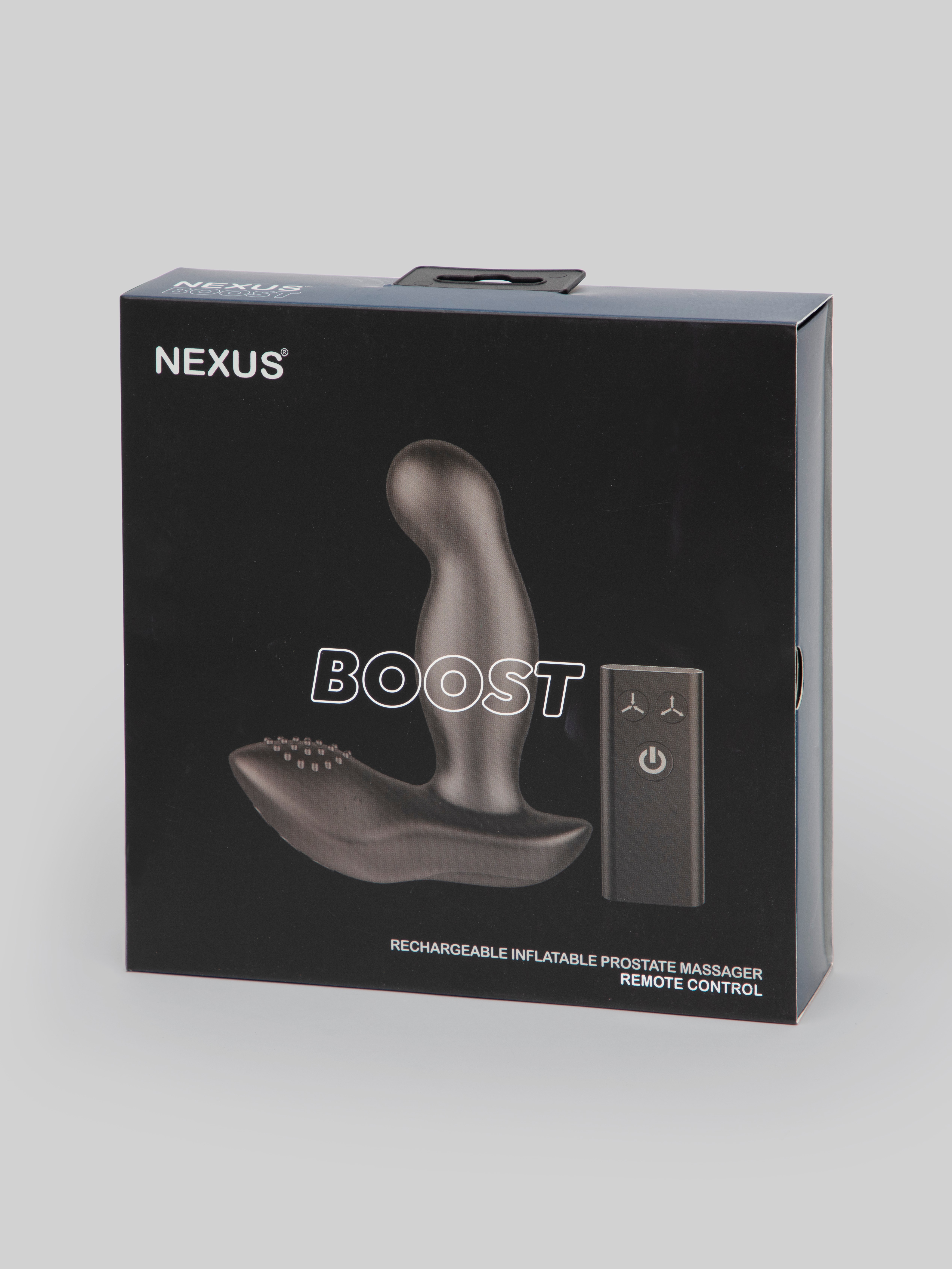 Nexus Boost Remote Control Rechargeable Prostate Massager with Inflatable Tip, Black, hi-res
