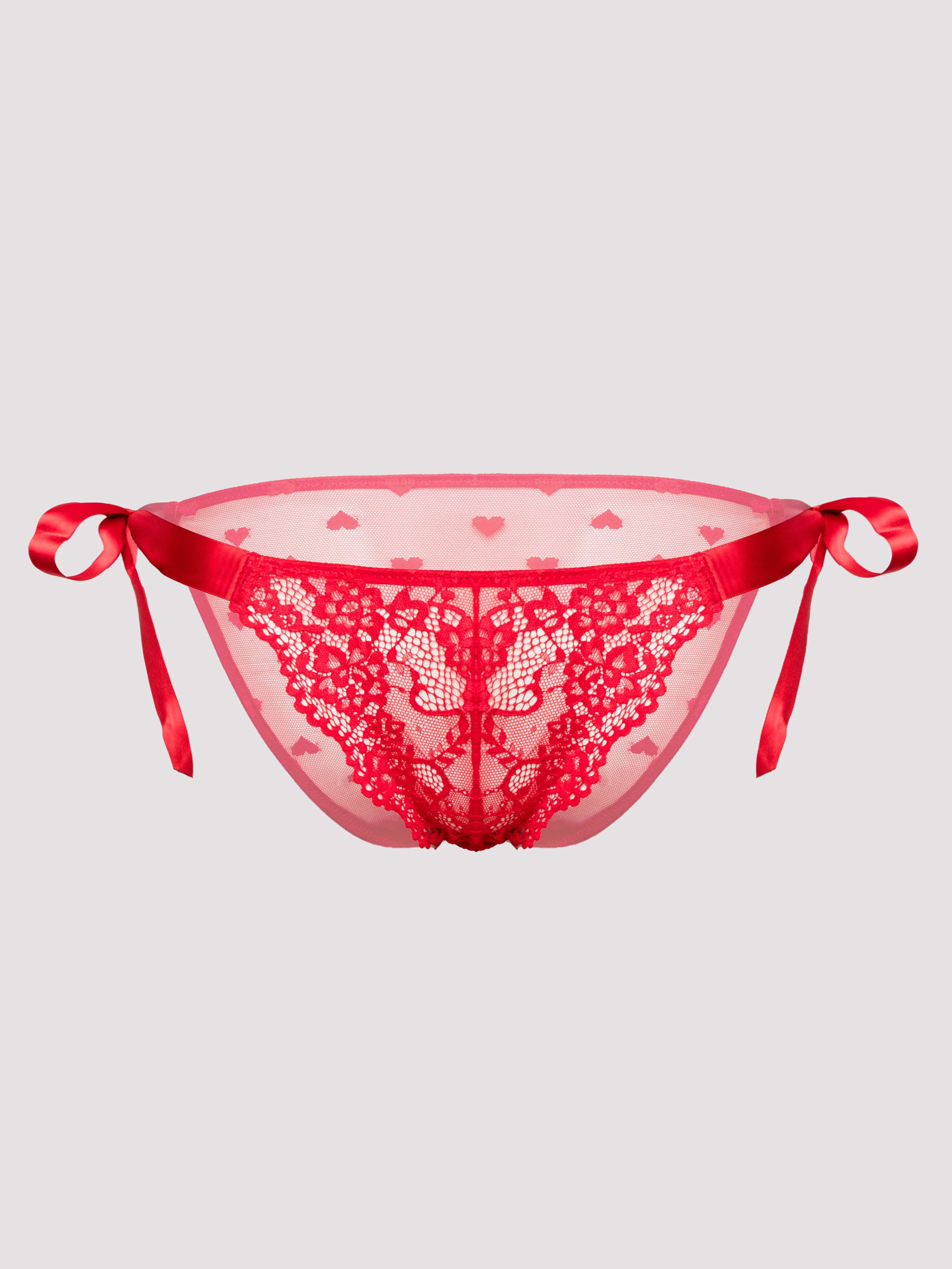 Lovehoney Black Lace Babydoll Gift Set, Red, hi-res