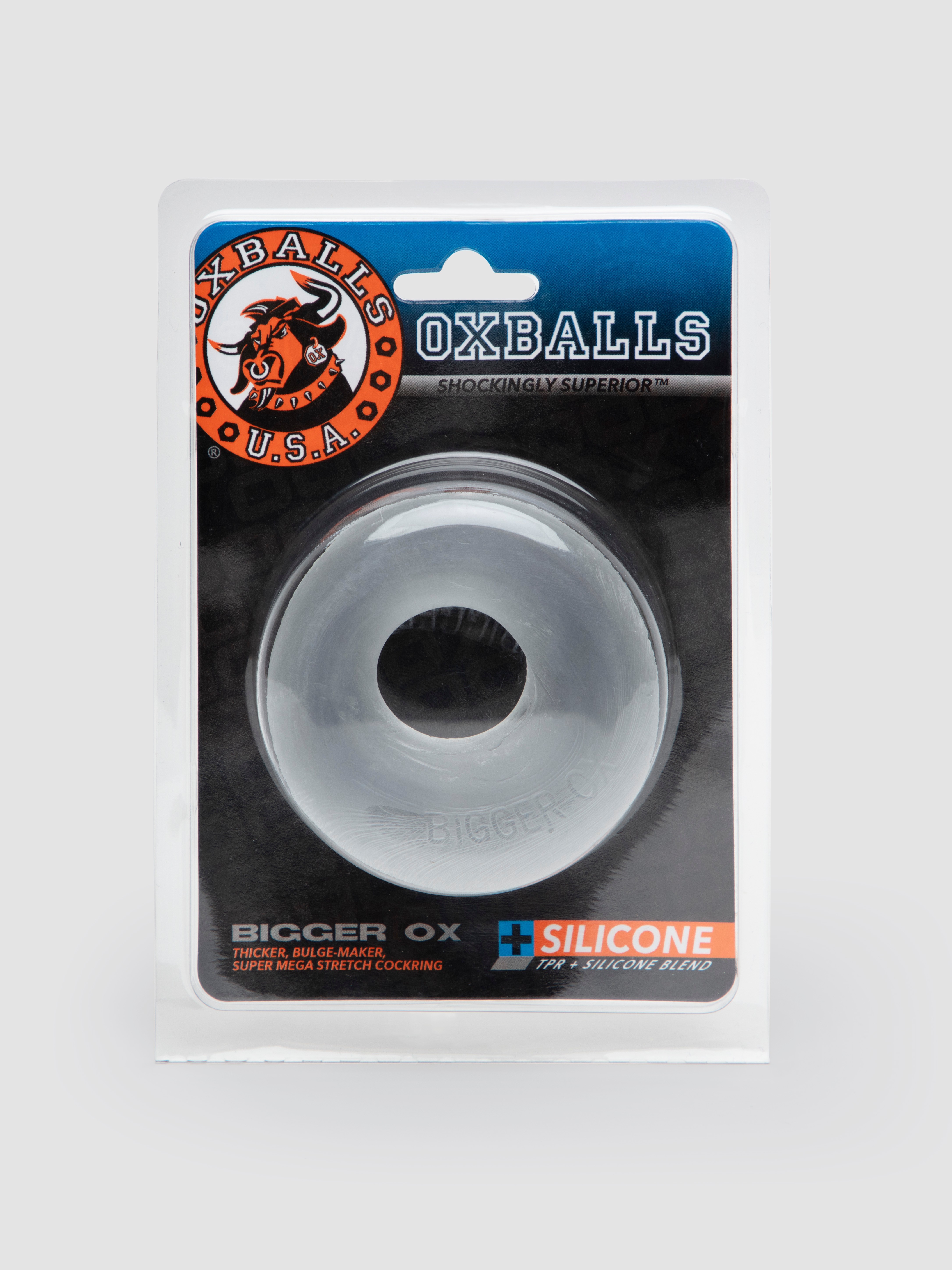 Oxballs Bigger OX Super Mega-Stretch Cock Ring, Clear, hi-res
