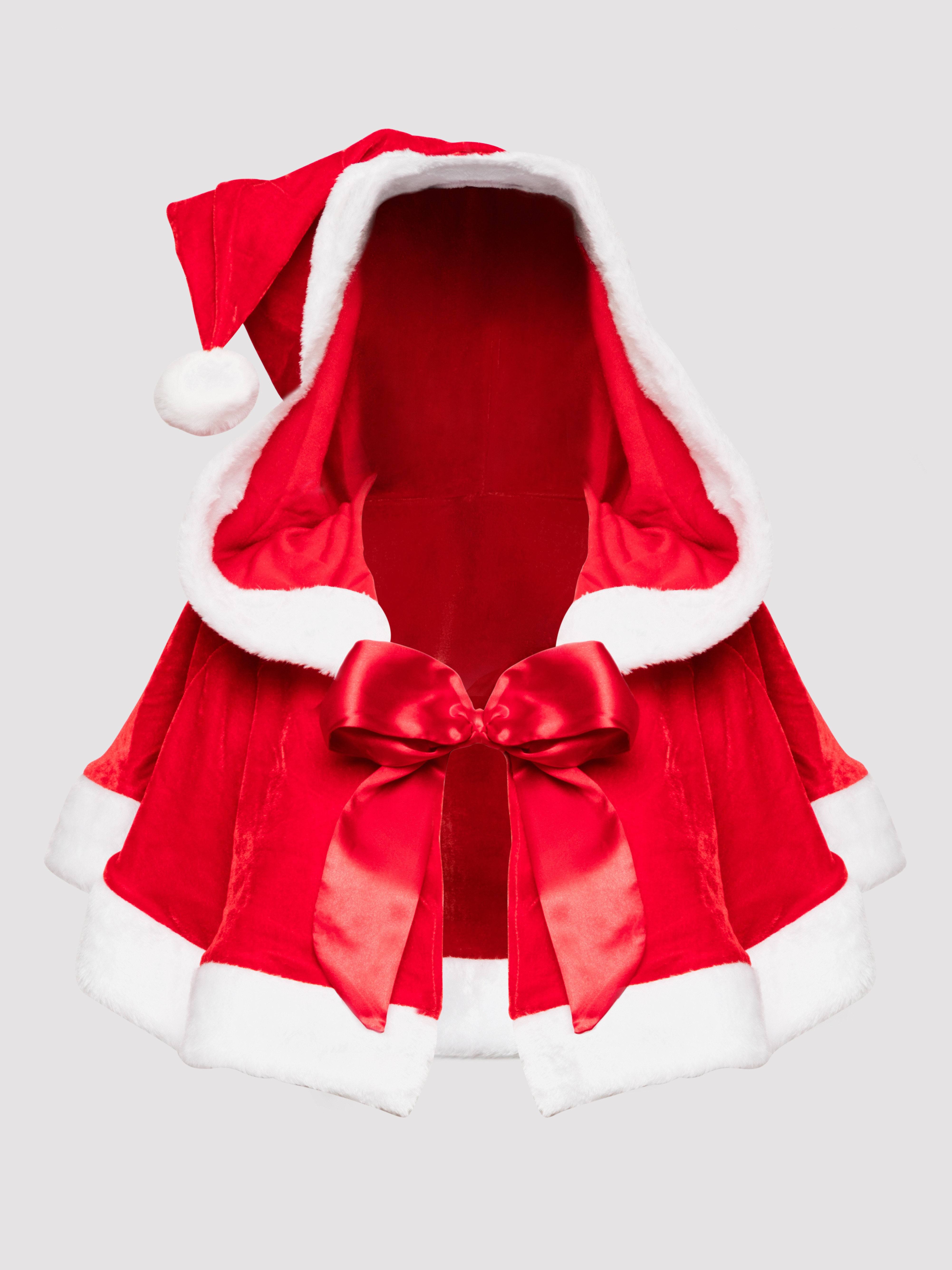 Lovehoney Fantasy Red Velvet Santa Cape , Red, hi-res