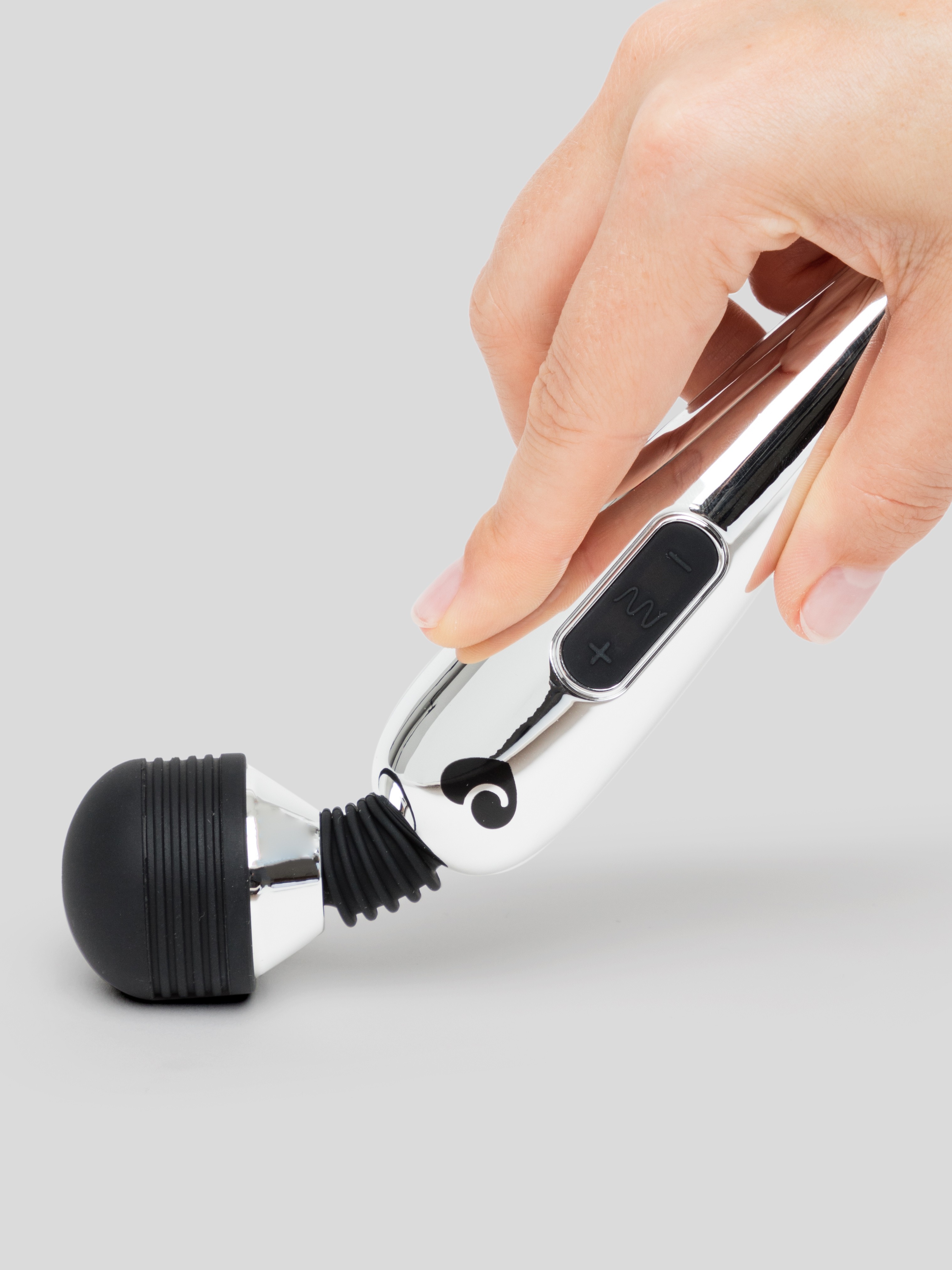 Lovehoney Deluxe Rechargeable Mini Massage Wand Vibrator, Silver, hi-res