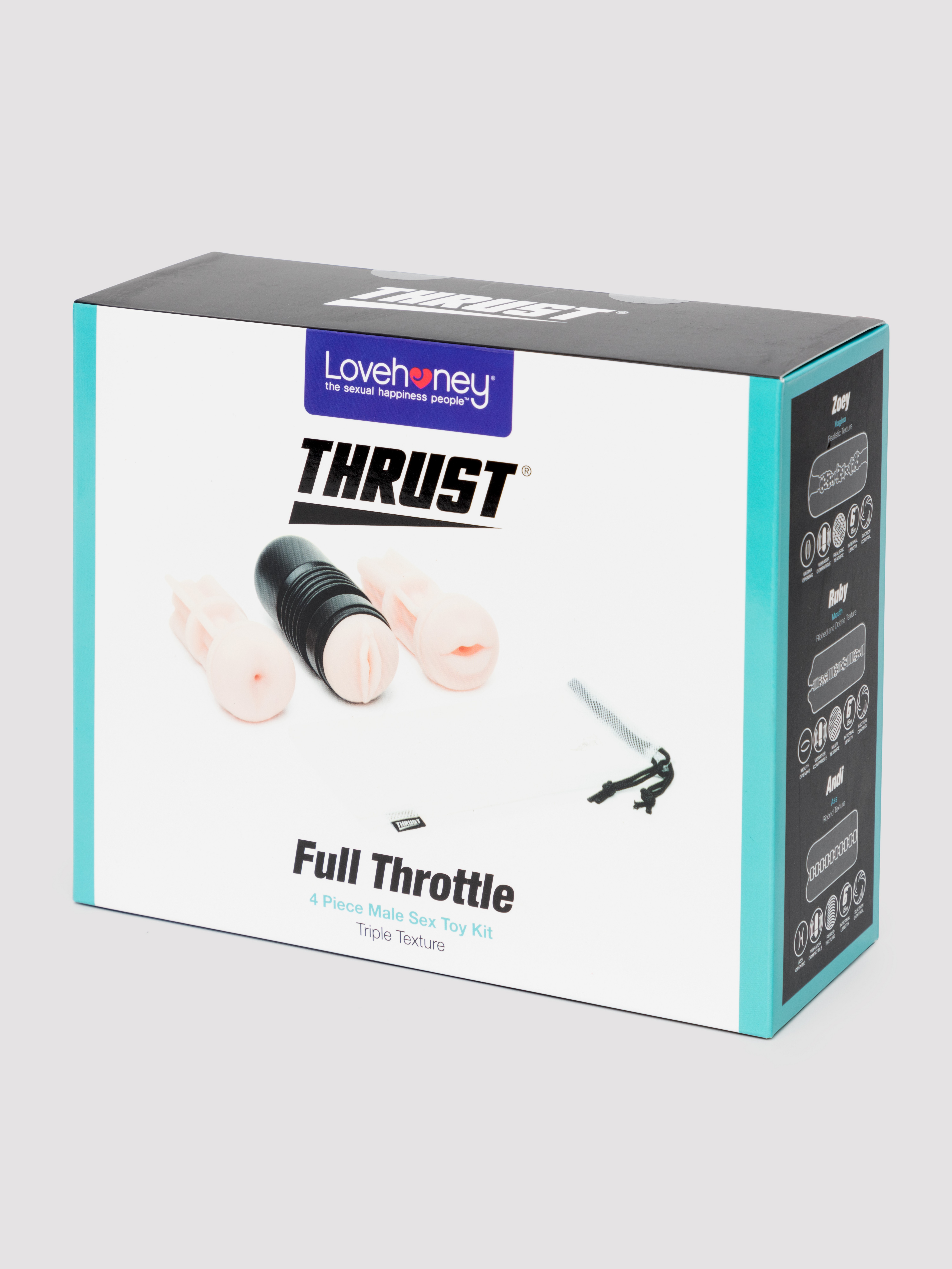 THRUST Pro Ultra Full Throttle Realistic Masturbator Cup Set (4 Piece), Flesh Pink, hi-res