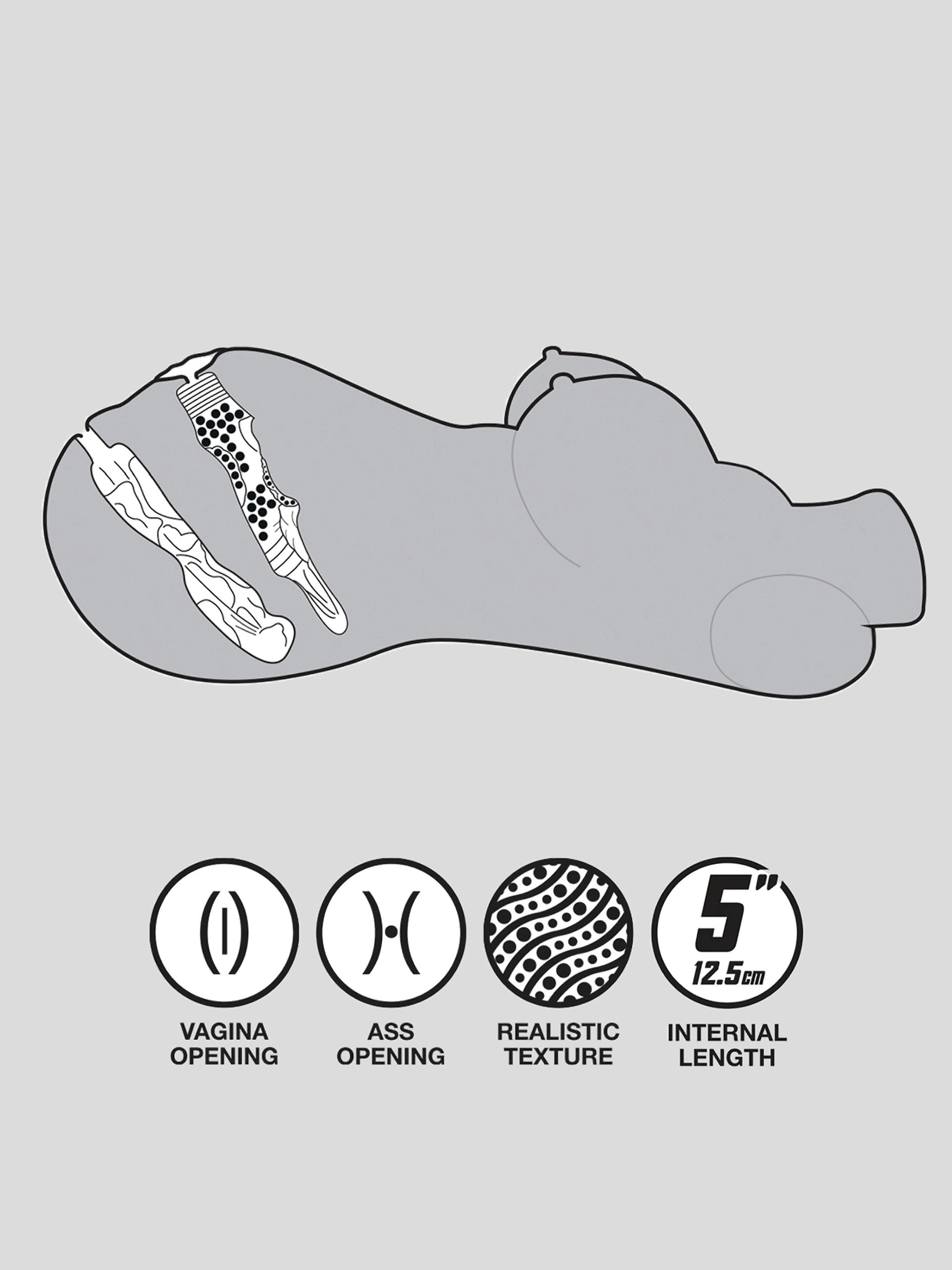 THRUST Pro Elite Courtney Realistic Vagina, Ass and Tits Masturbator 7.5kg, Flesh Tan, hi-res