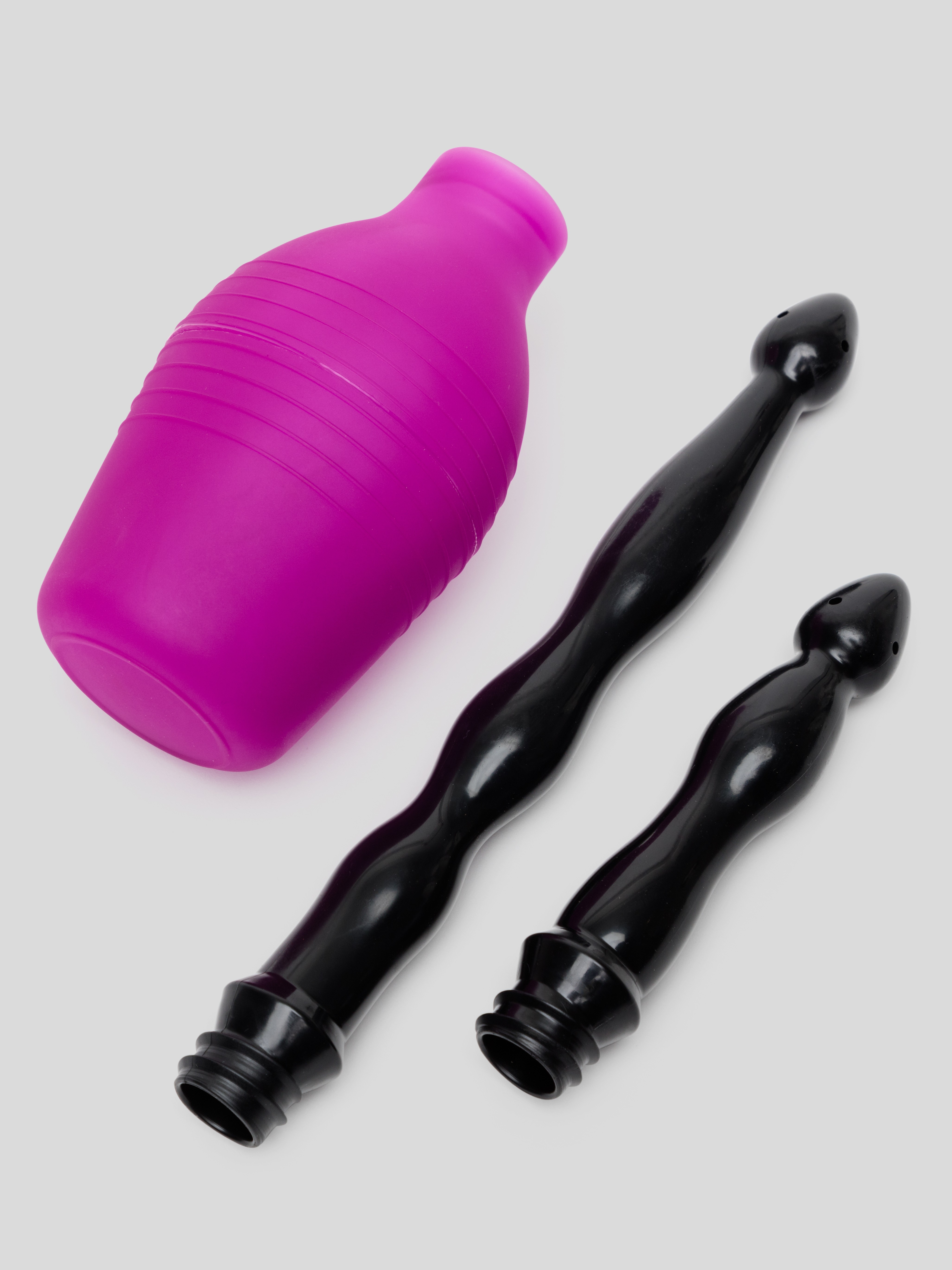 Cloud 9 Novelties Deluxe Enema Douche with Soft Nozzle Tip & Extended Reach Tip, Purple, hi-res