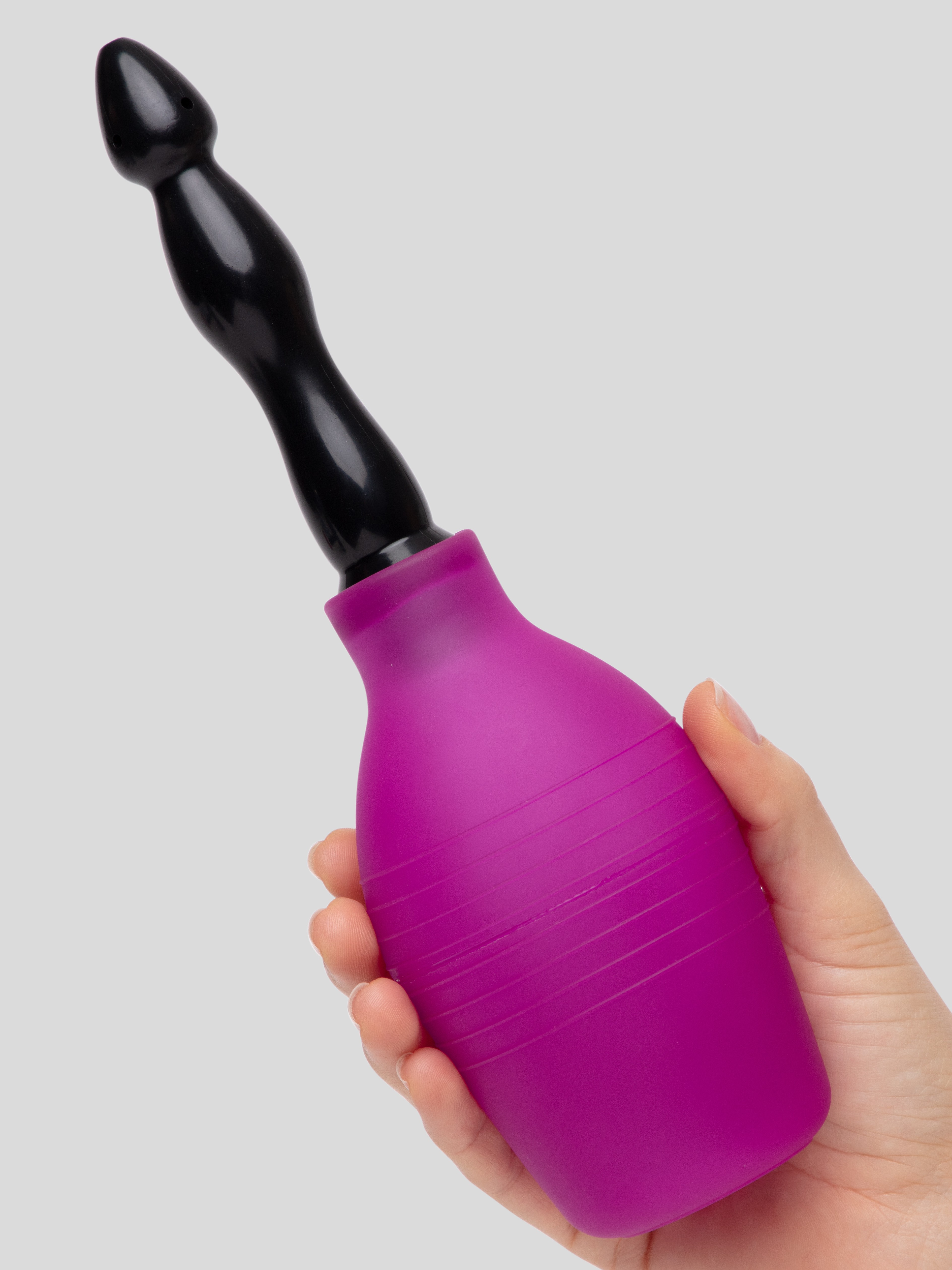 Cloud 9 Novelties Deluxe Enema Douche with Soft Nozzle Tip & Extended Reach Tip, Purple, hi-res