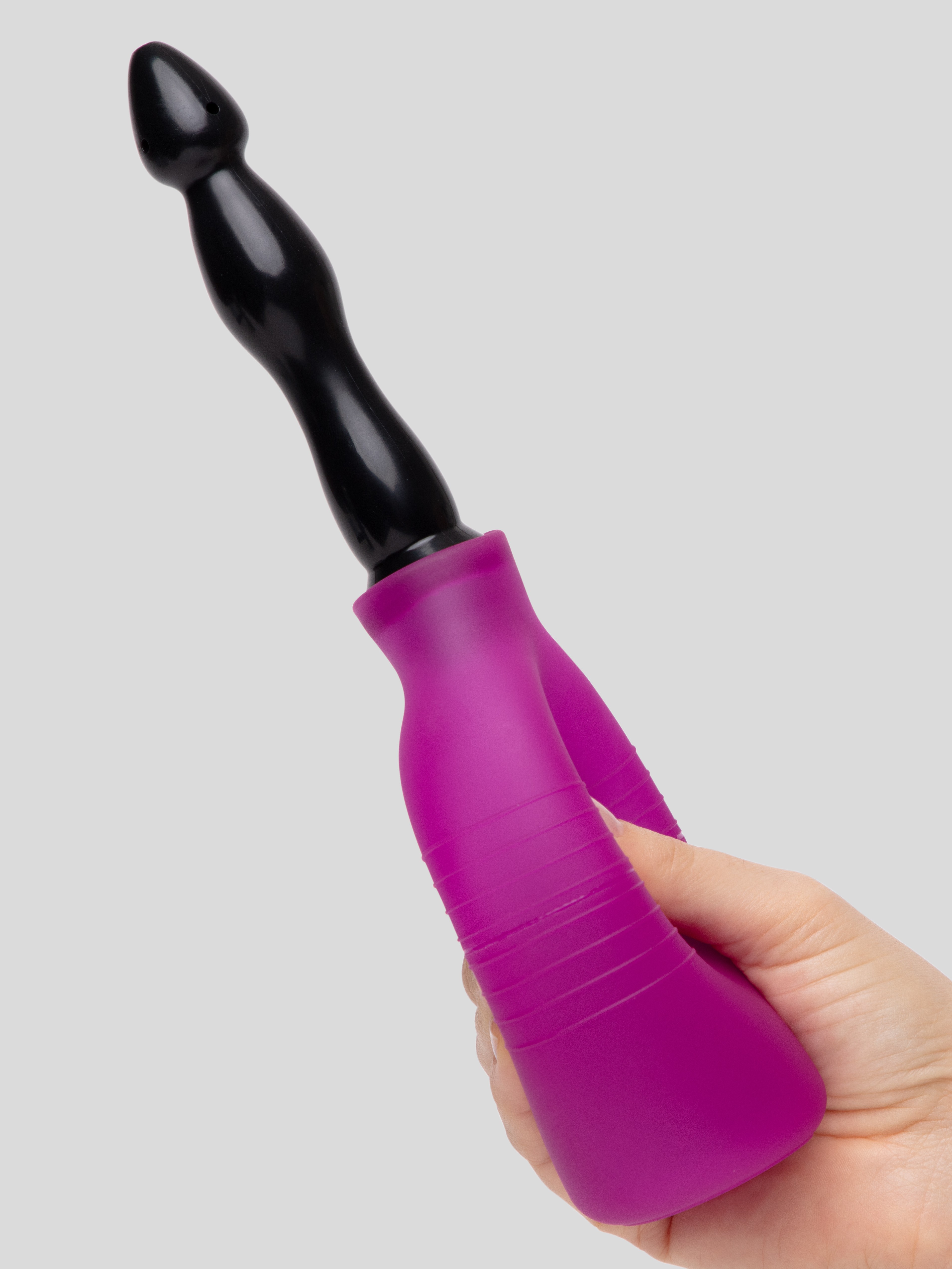 Cloud 9 Novelties Deluxe Enema Douche with Soft Nozzle Tip & Extended Reach Tip, Purple, hi-res