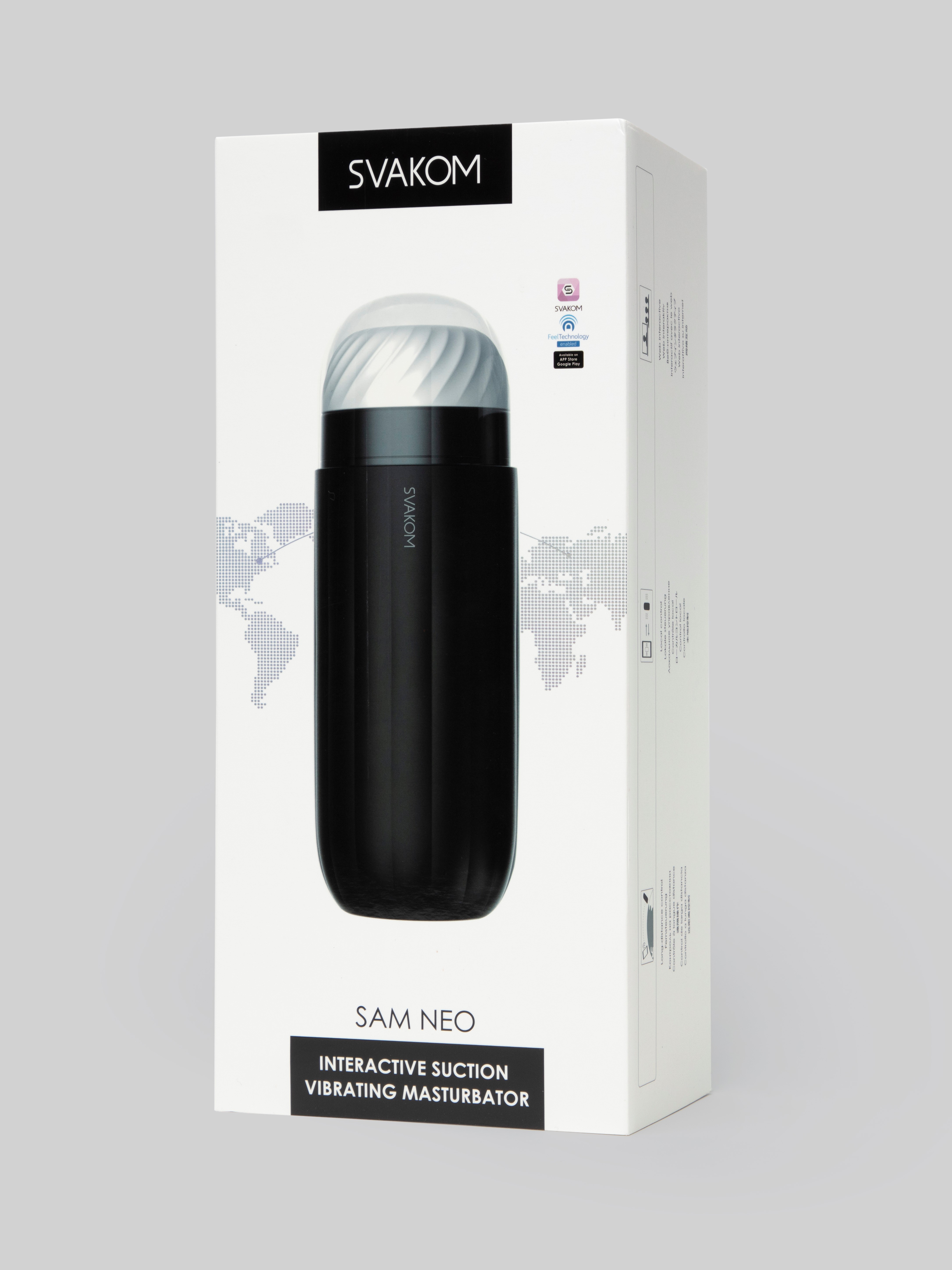Svakom Sam Neo App Controlled Suction Male Masturbator, Black, hi-res