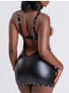 Lovehoney Fierce Tough Love Black Wet Look Open-Cup Mini Dress, Black, hi-res