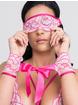 Lovehoney Tiger Lily Pink Lace Cuffs and Eye Mask Set, Pink, hi-res