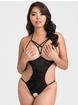 Lovehoney Fierce Erotic Open-Cup Crotchless Body, Black, hi-res