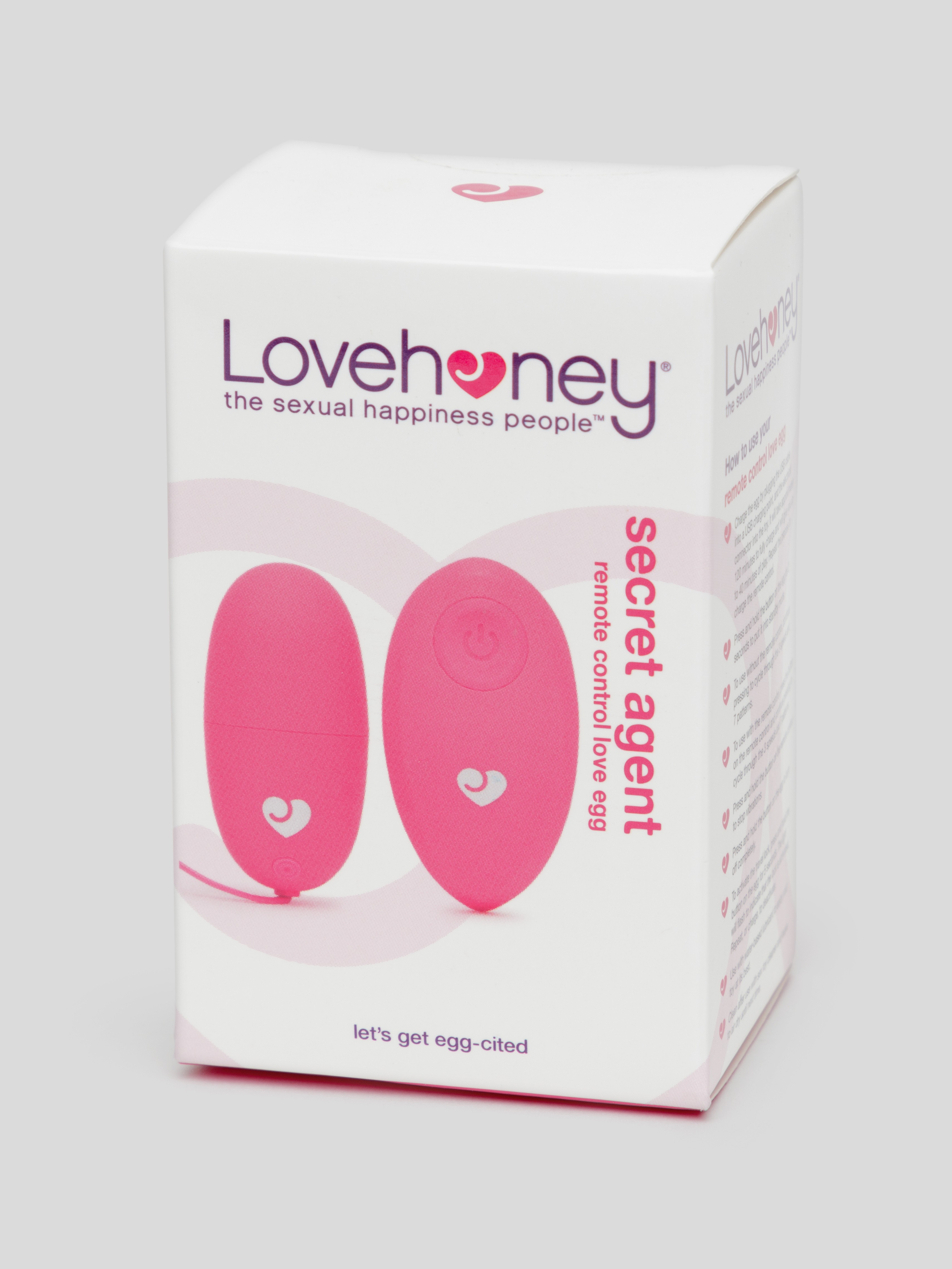 Lovehoney Secret Agent Rechargeable Remote Control Love Egg, Pink, hi-res