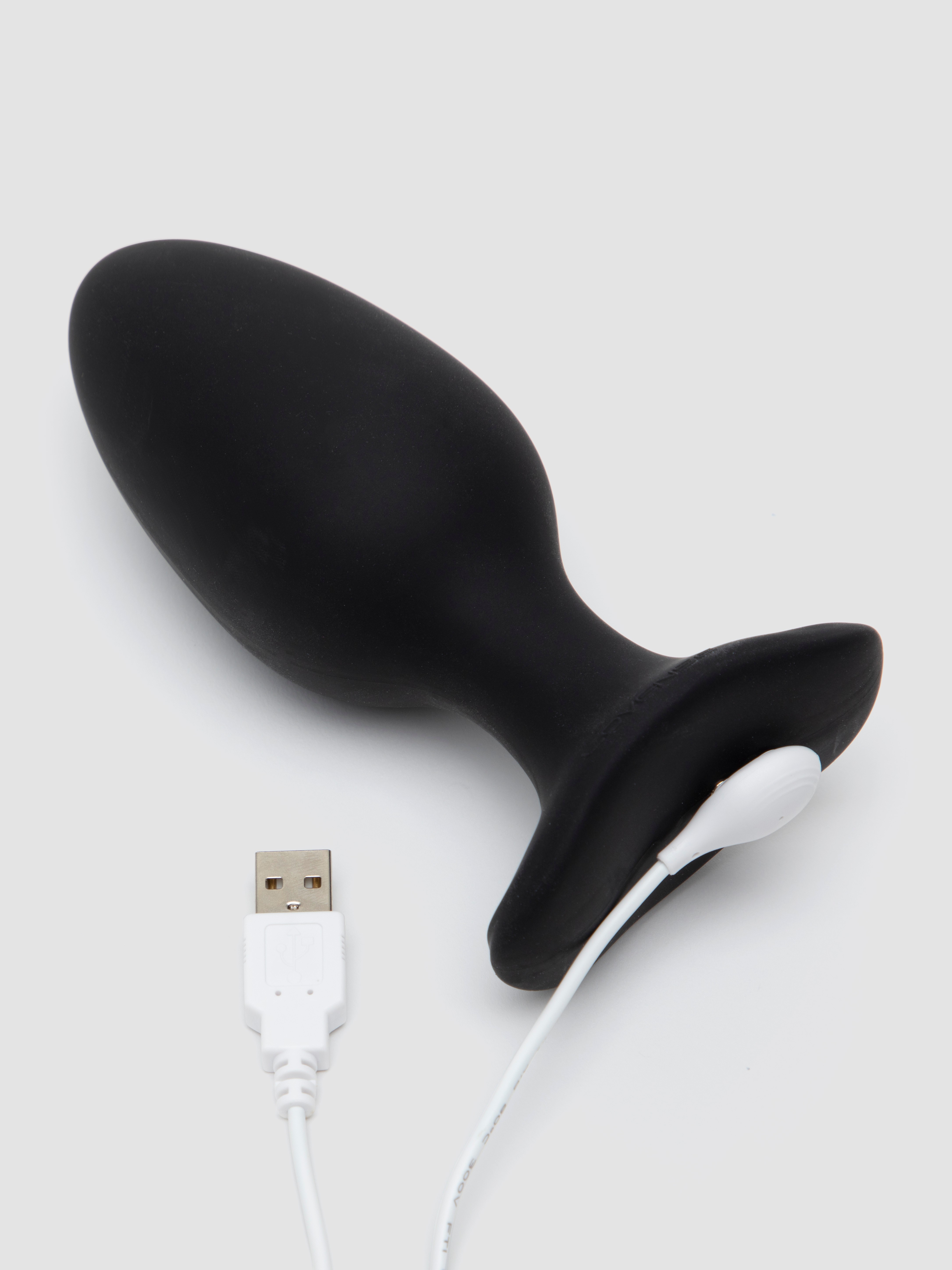 Lovense Hush 2 Large App Controlled Rechargeable Vibrating Butt Plug 5 Inch, Black, hi-res