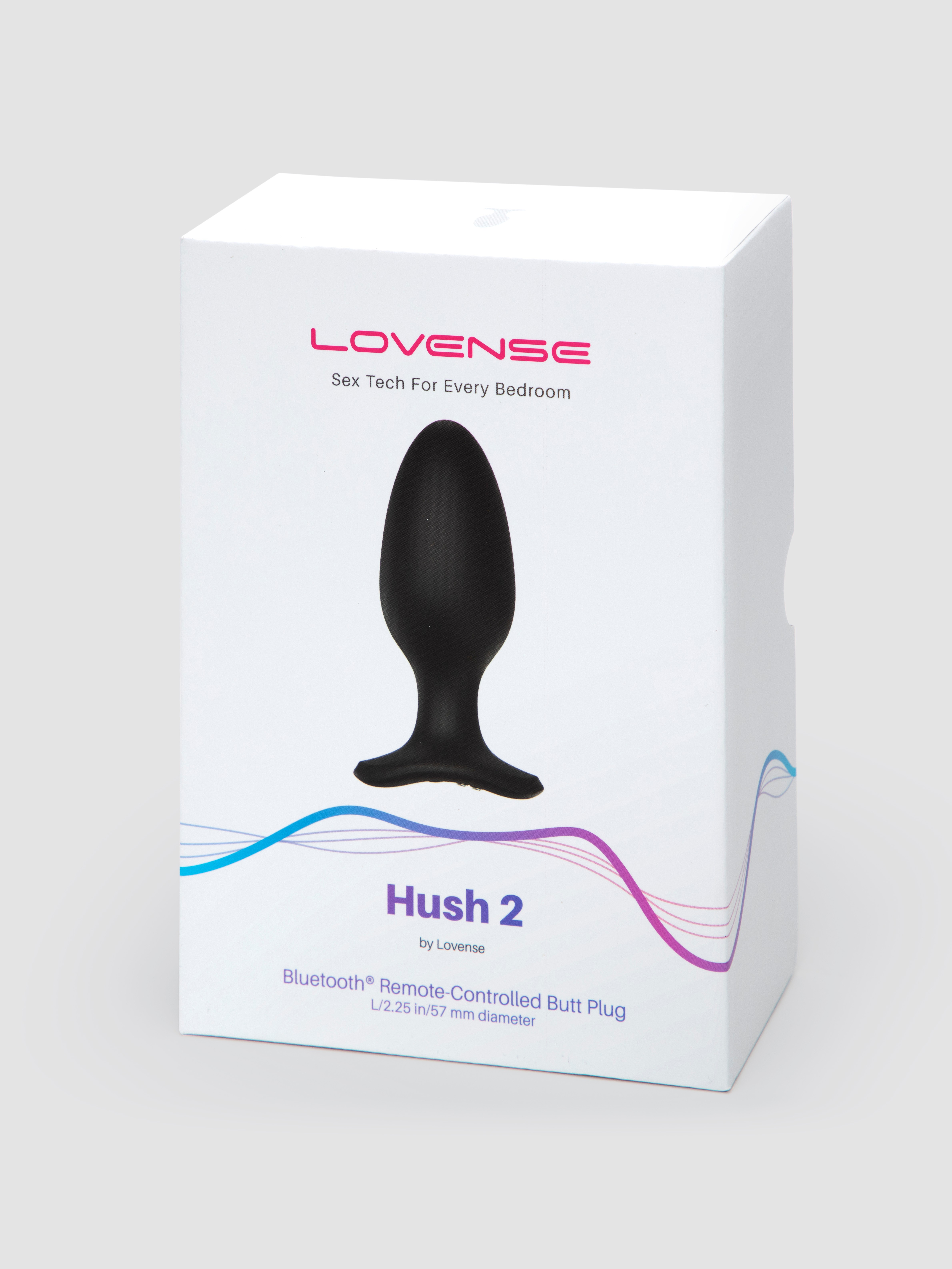 Lovense Hush 2 Large App Controlled Rechargeable Vibrating Butt Plug 5 Inch, Black, hi-res