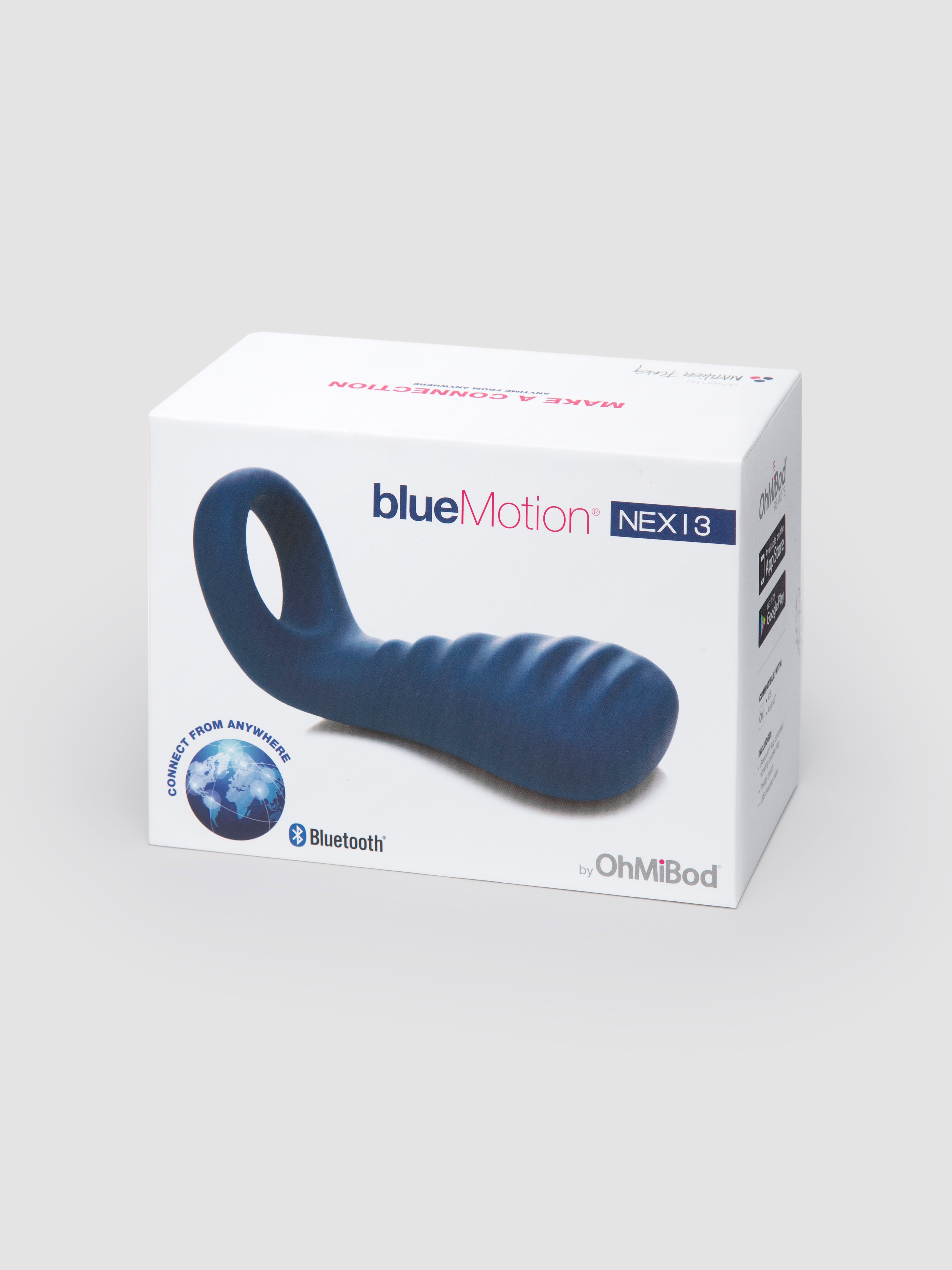 OhMiBod  blueMotion NEX 3 Rechargeable App Control Couple's Ring, Blue, hi-res