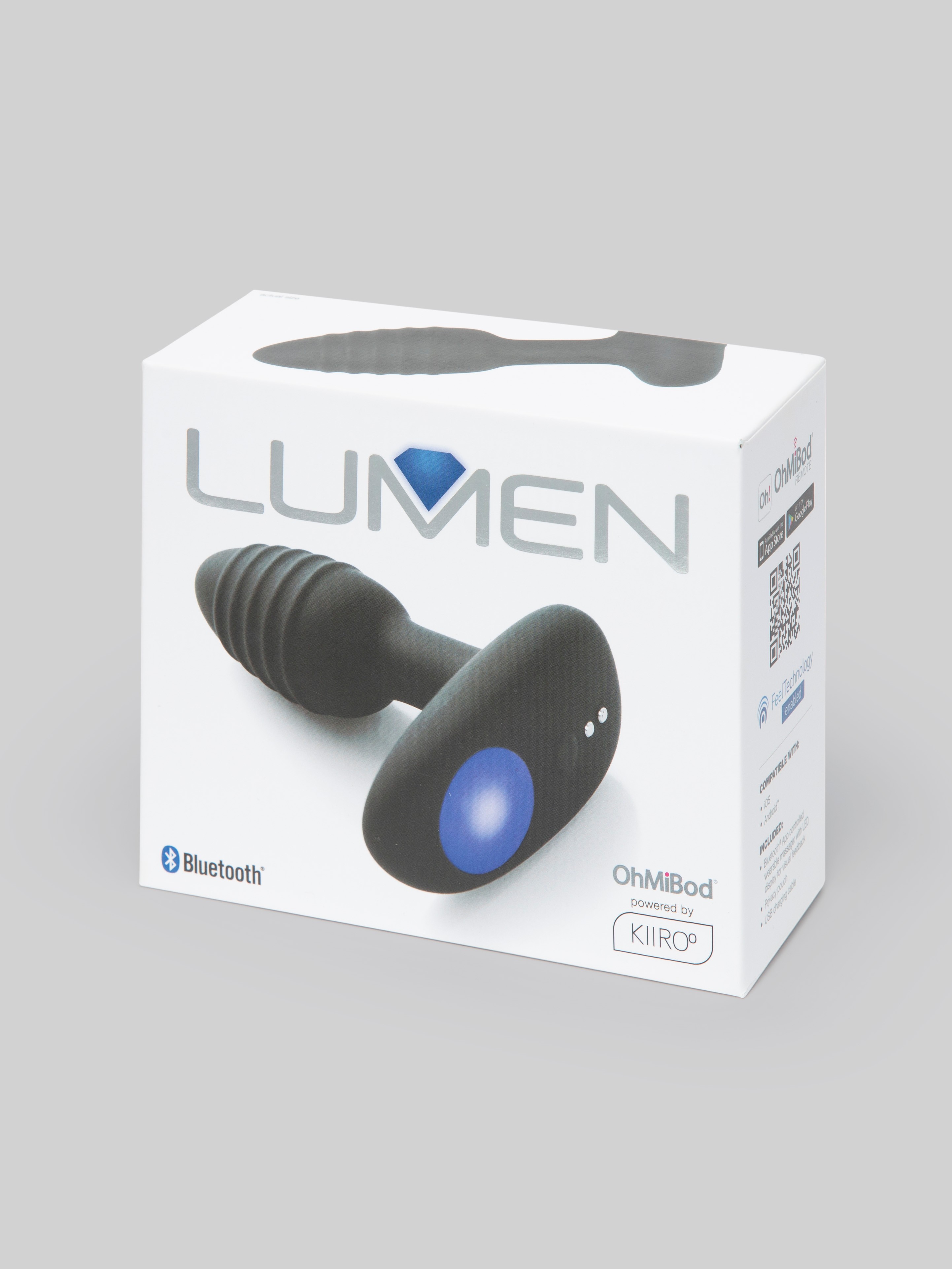 OhMiBod Lumen App Controlled Butt Plug Powered by Kiiroo, Blue, hi-res