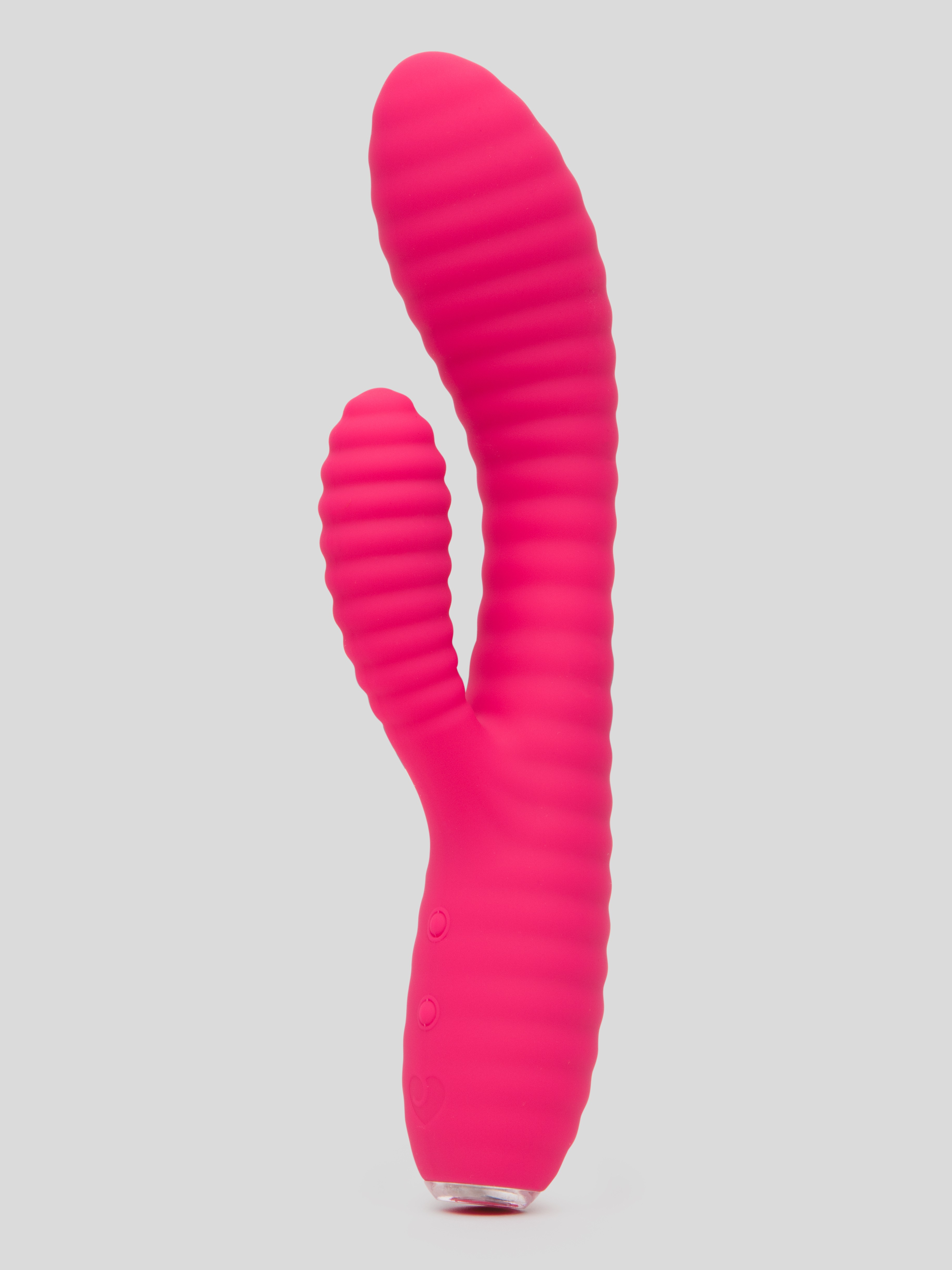 Image of Lovehoney Ripple Rabbit Rechargeable Silicone Ribbed Rabbit Vibrator - Pink