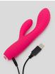   Lovehoney aufladbarer gerippter Rabbit-Vibrator aus Silikon, Pink, hi-res