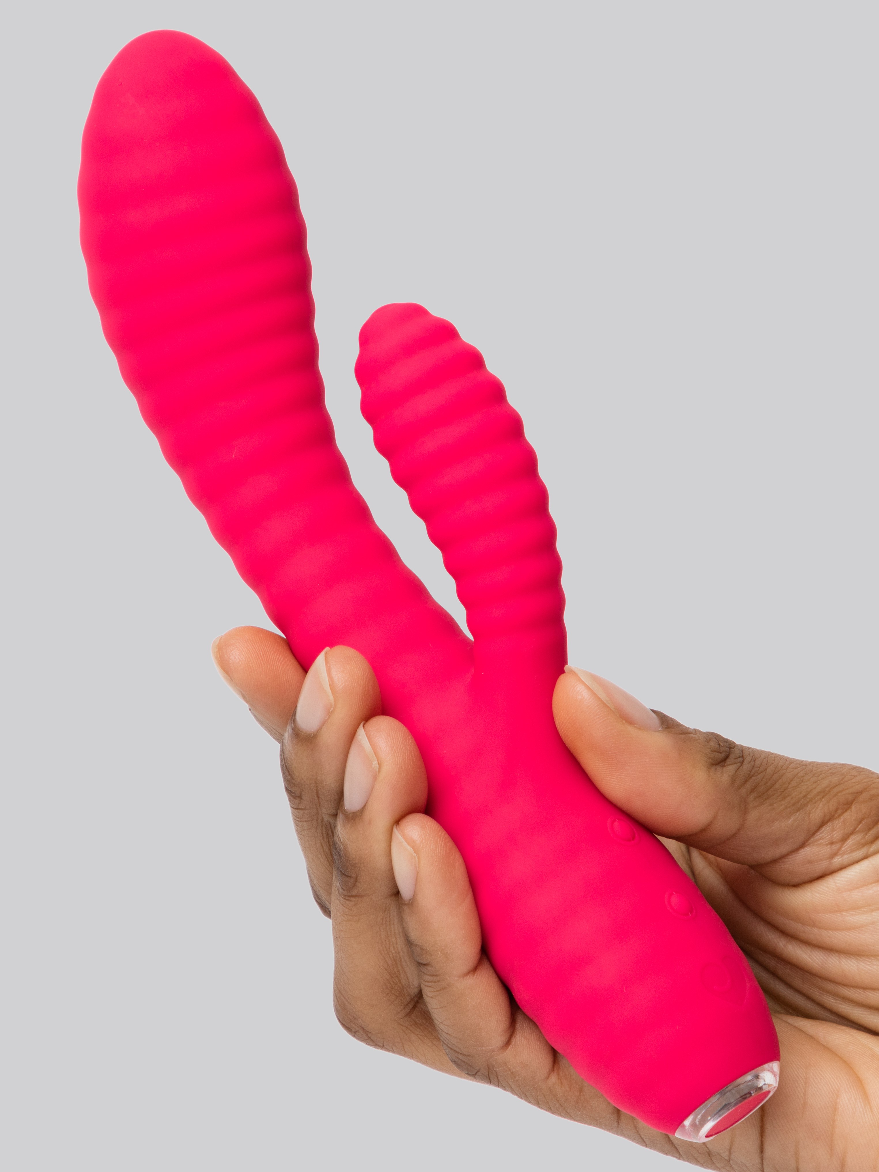 Lovehoney Ripple Rabbit Rechargeable Silicone Ribbed Rabbit Vibrator, Pink, hi-res