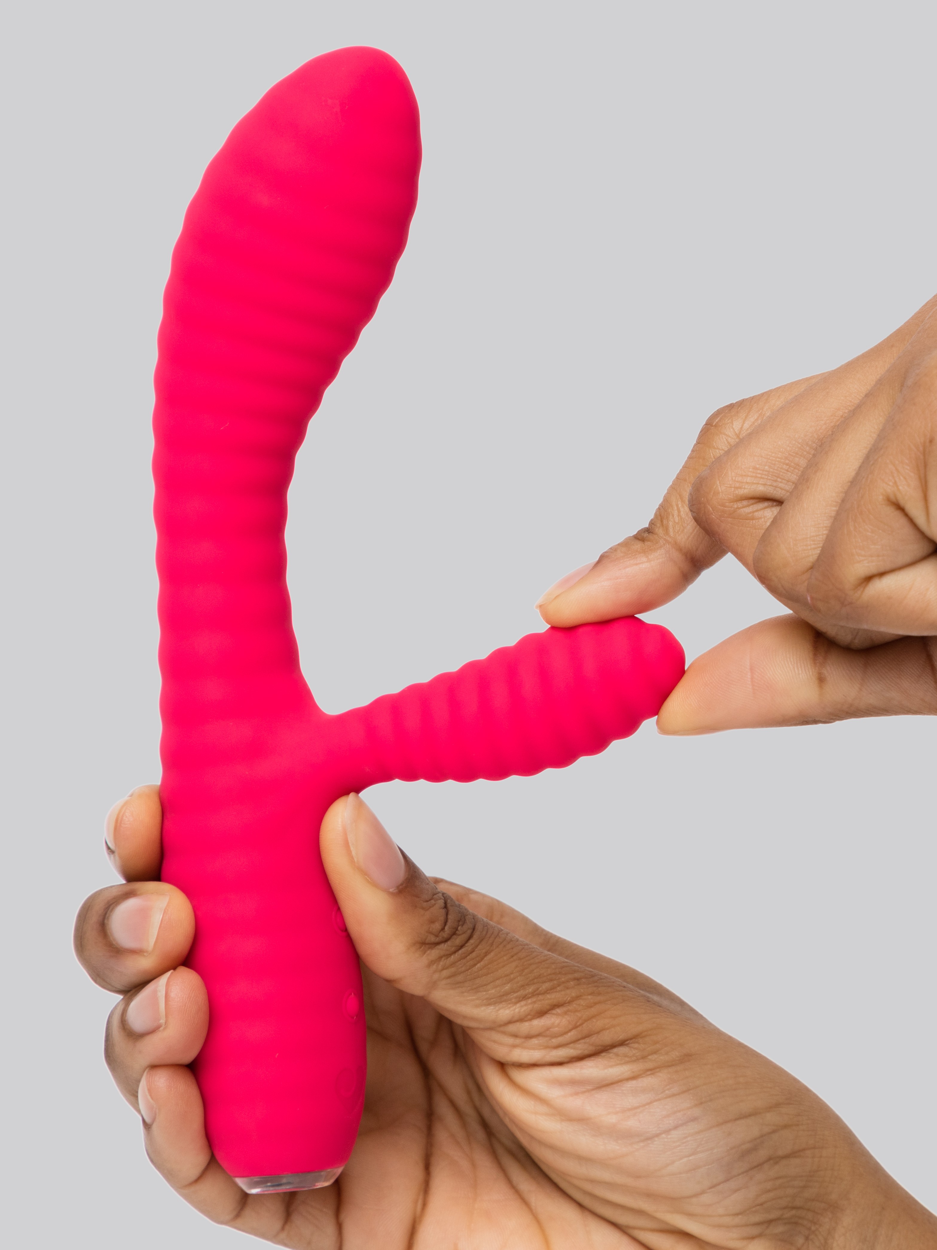 Lovehoney Ripple Rabbit Rechargeable Silicone Ribbed Rabbit Vibrator, Pink, hi-res