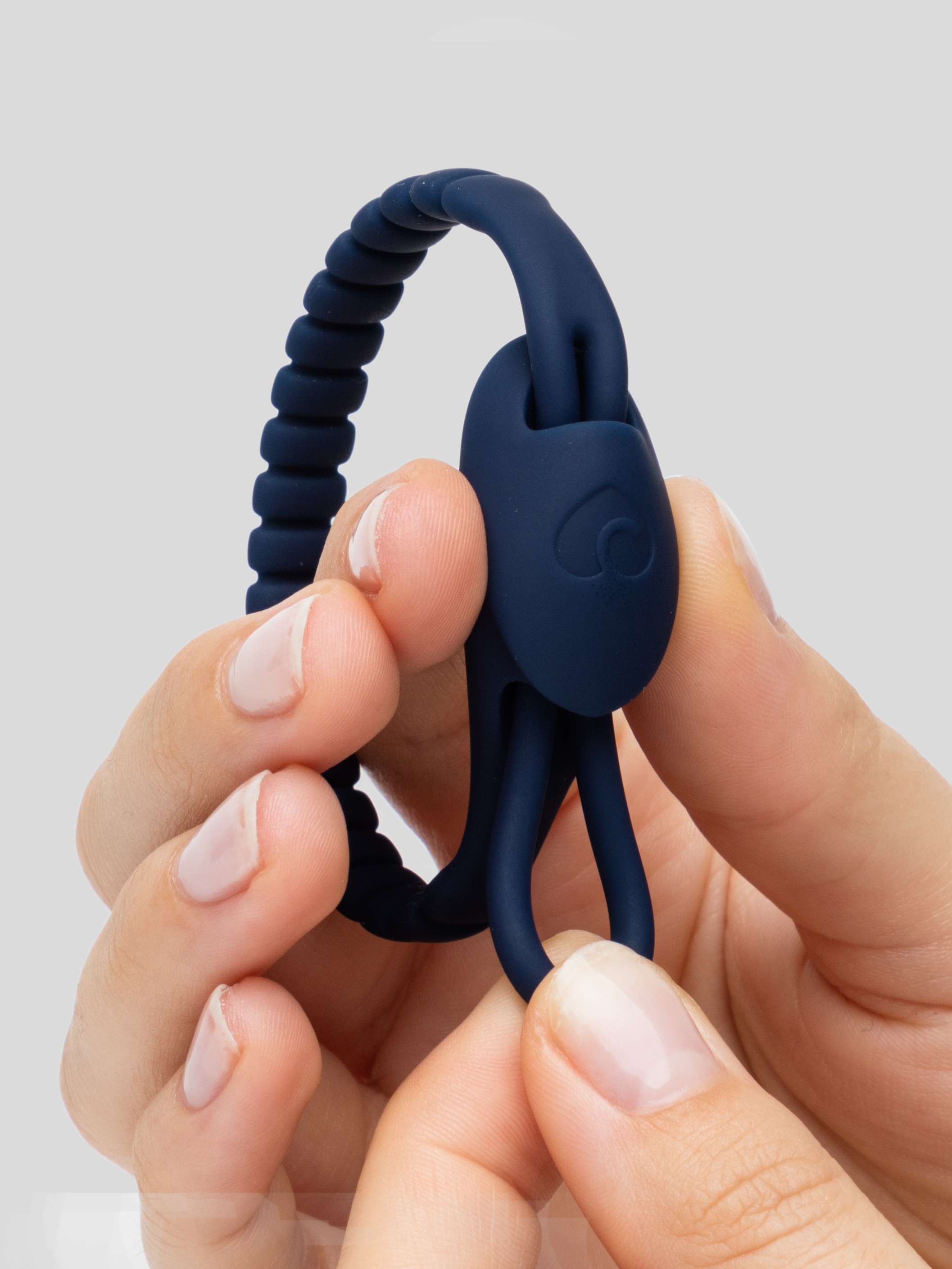 Lovehoney Super Looper Adjustable Silicone Cock Ring, Blue, hi-res