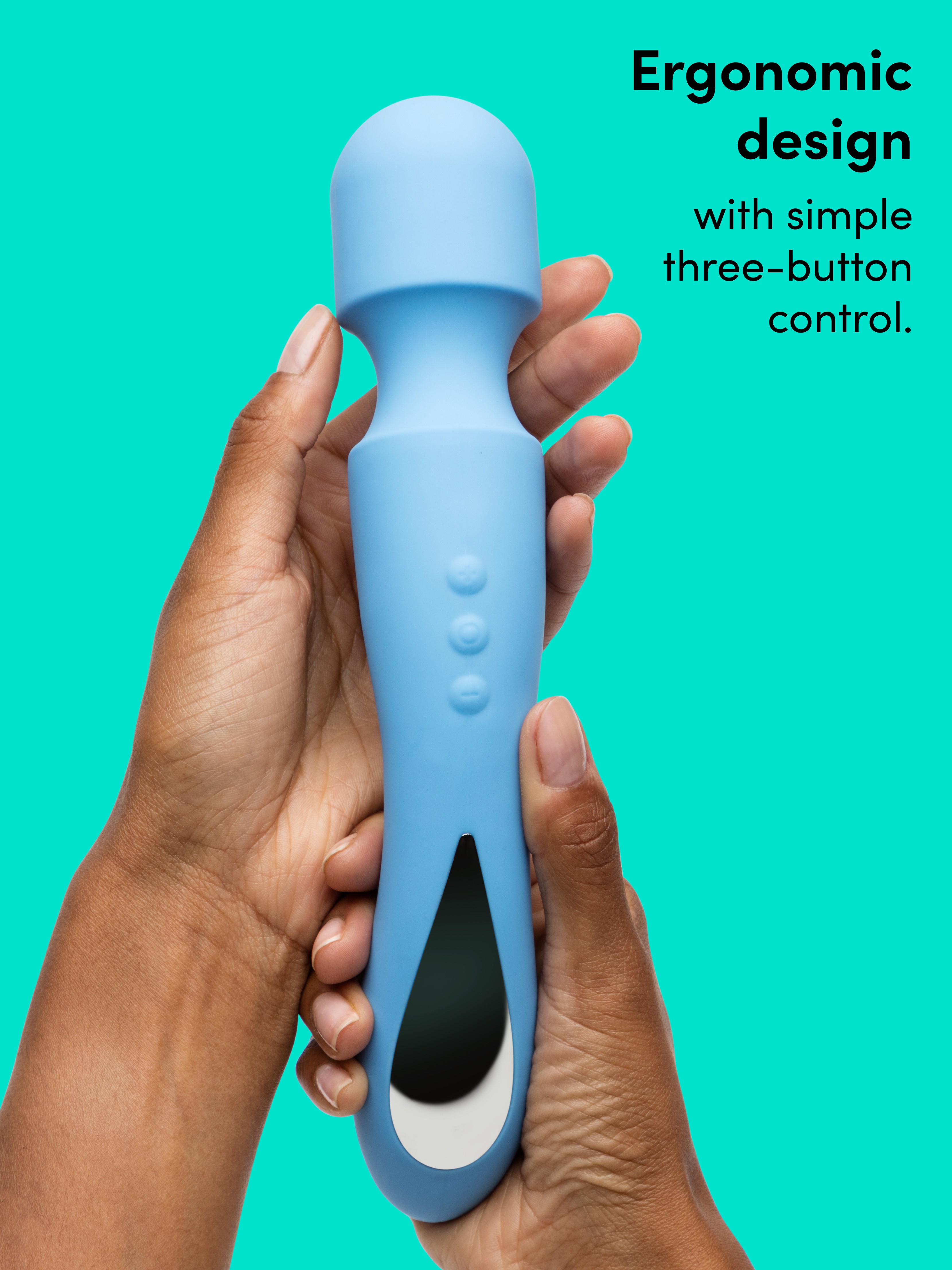 Lovehoney mon ami Silicone Body Wand Massager, Blue, hi-res