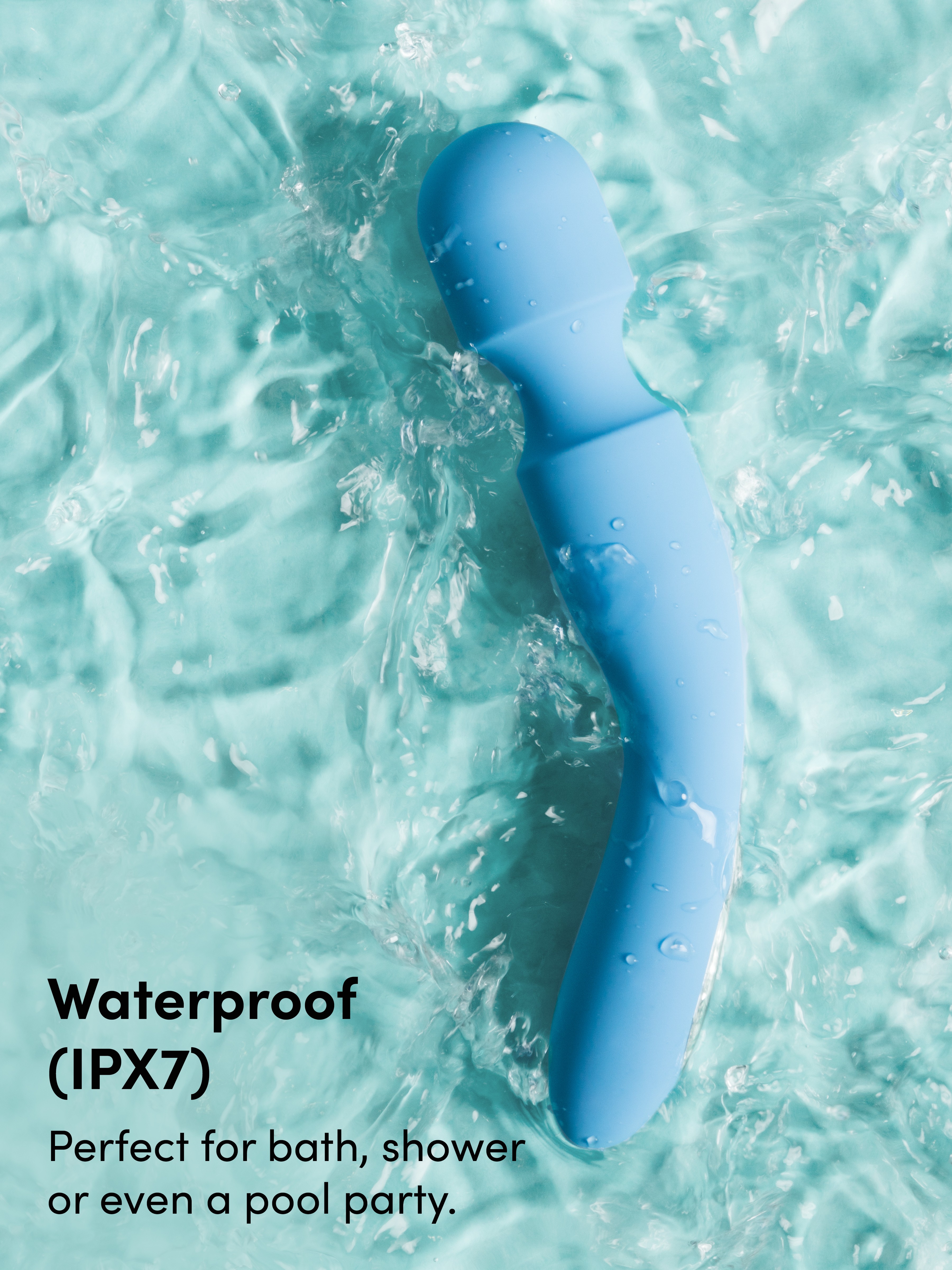 Lovehoney mon ami Silicone Body Wand Massager, Blue, hi-res