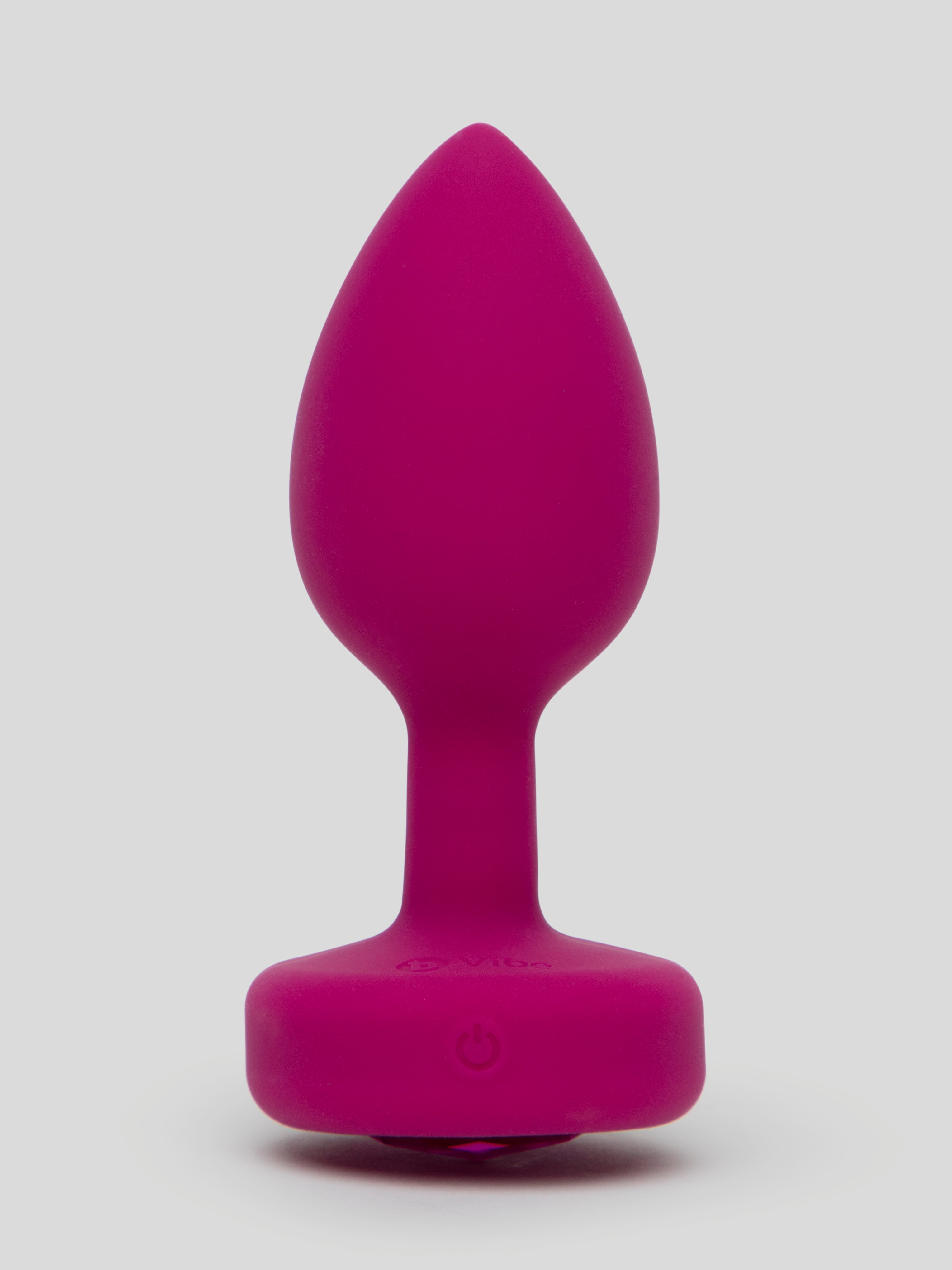 B-Vibe Remote Control Rechargeable Vibrating Silicone Jewelled Butt Plug , Pink, hi-res