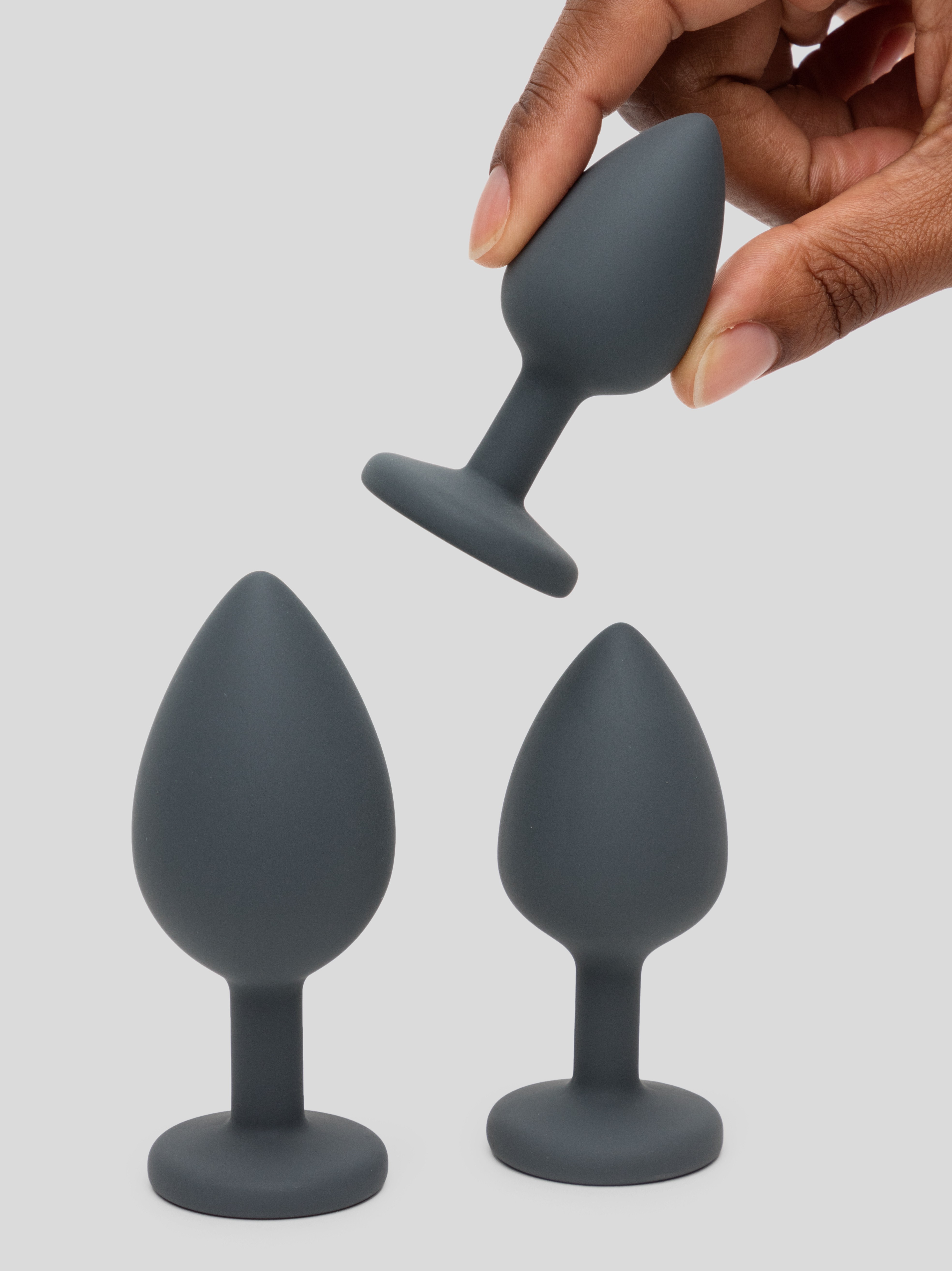 Doc Johnson A-Play Butt Plug Set (3 Piece), Grey, hi-res