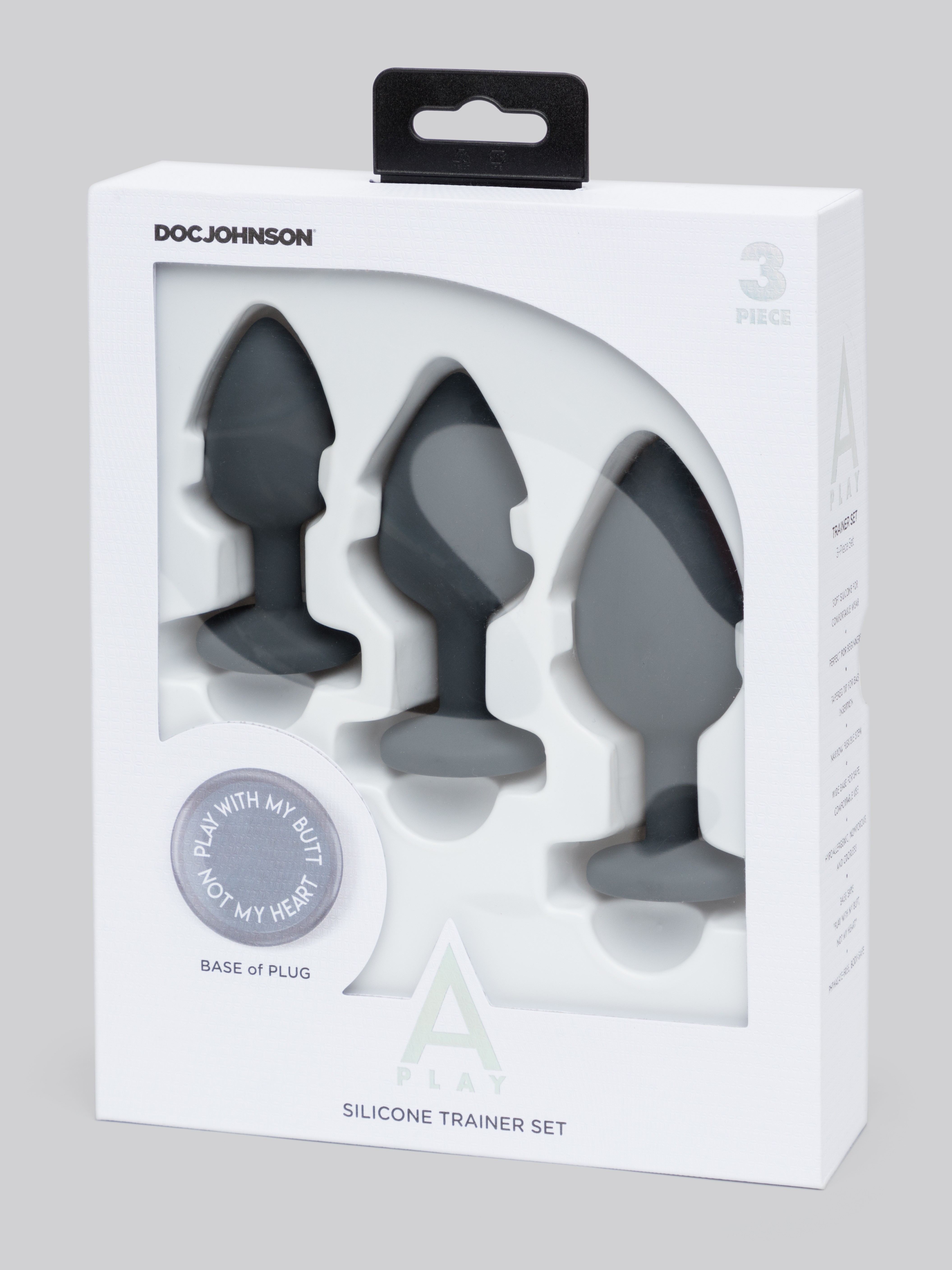 Doc Johnson A-Play Butt Plug Set (3 Piece), Grey, hi-res