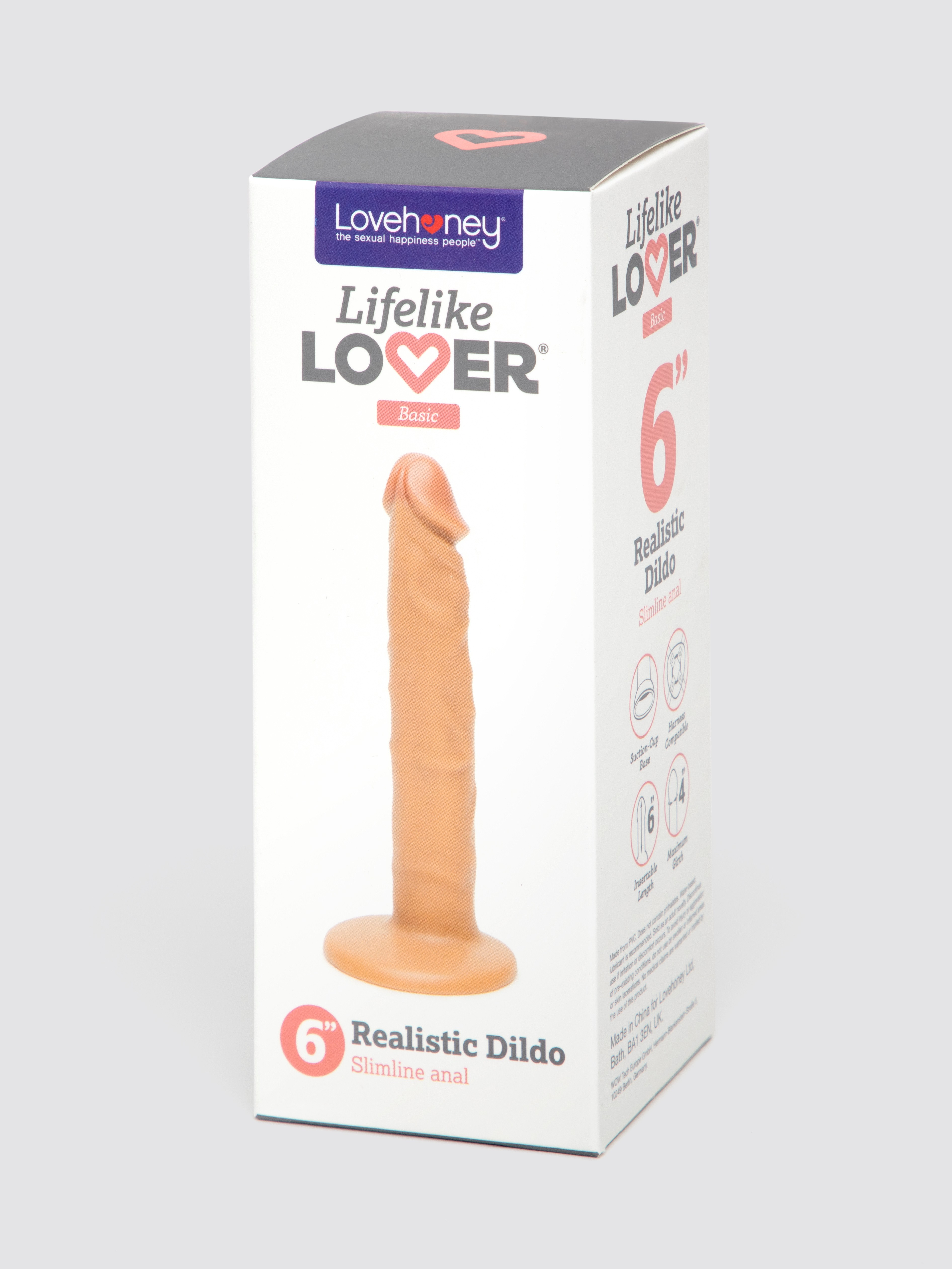 Lifelike Lover Basic Slimline Realistic Anal Dildo 6 Inch, Flesh Tan, hi-res