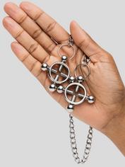 Calexotics 4-Point Adjustable Nipple Press with Chain, Silver, hi-res