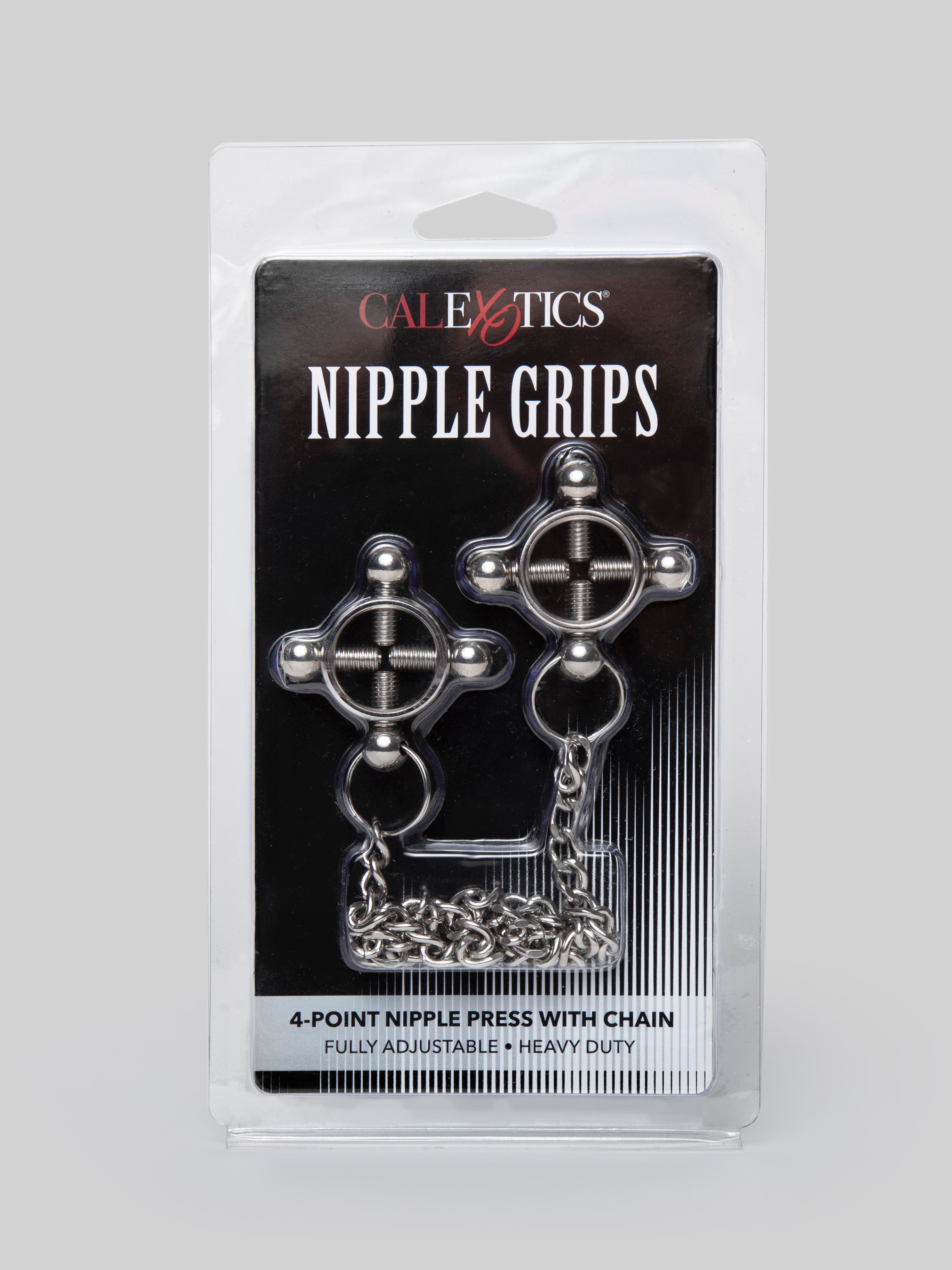 4-Point Adjustable Nipple Press with Chain, Silver, hi-res