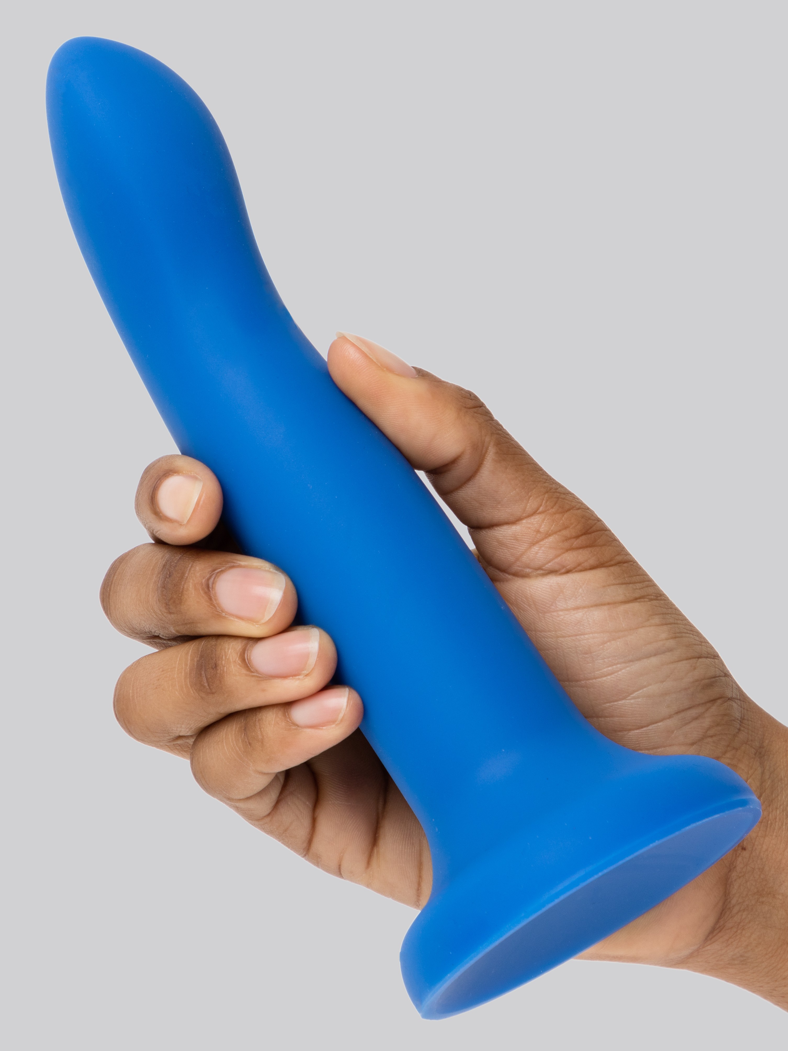 Lovehoney Flex Appeal Liquid Silicone Suction Cup Dildo 7 Inch, Blue, hi-res