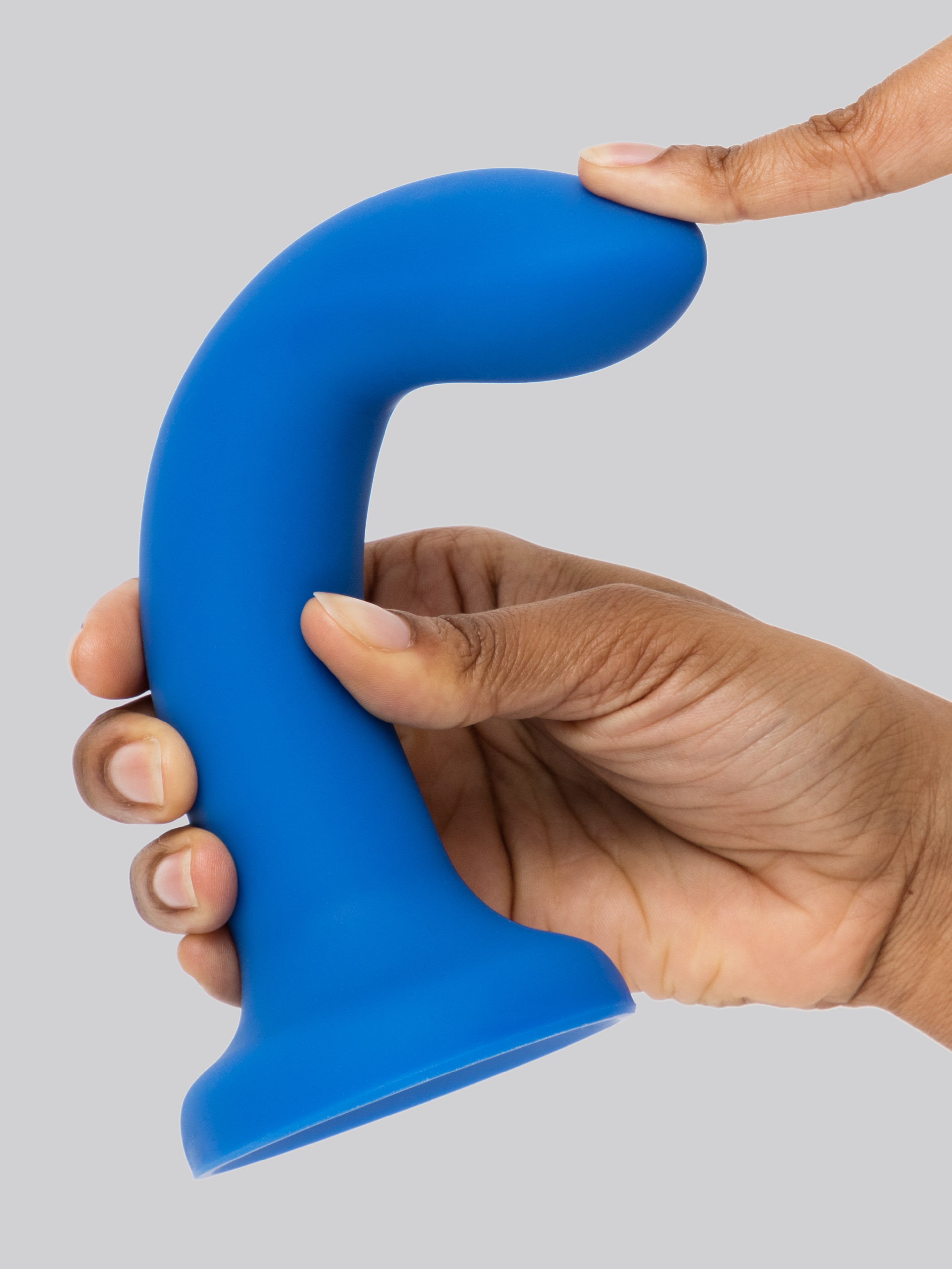 Lovehoney Flex Appeal Liquid Silicone Suction Cup Dildo 7 Inch, Blue, hi-res